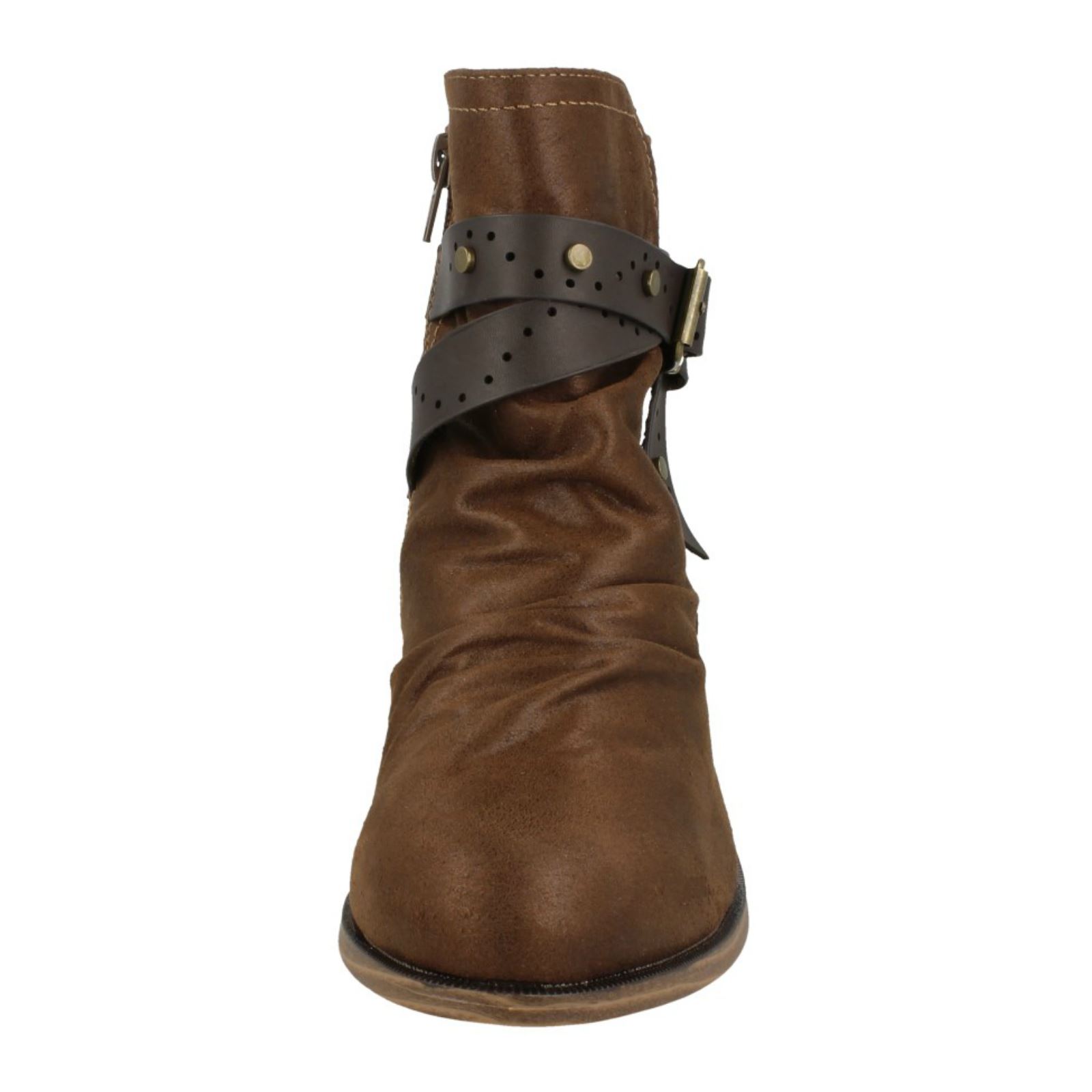 Botas al tobillo sintéticas con cremallera Down To Earth para dama - Imagen 18 de 19