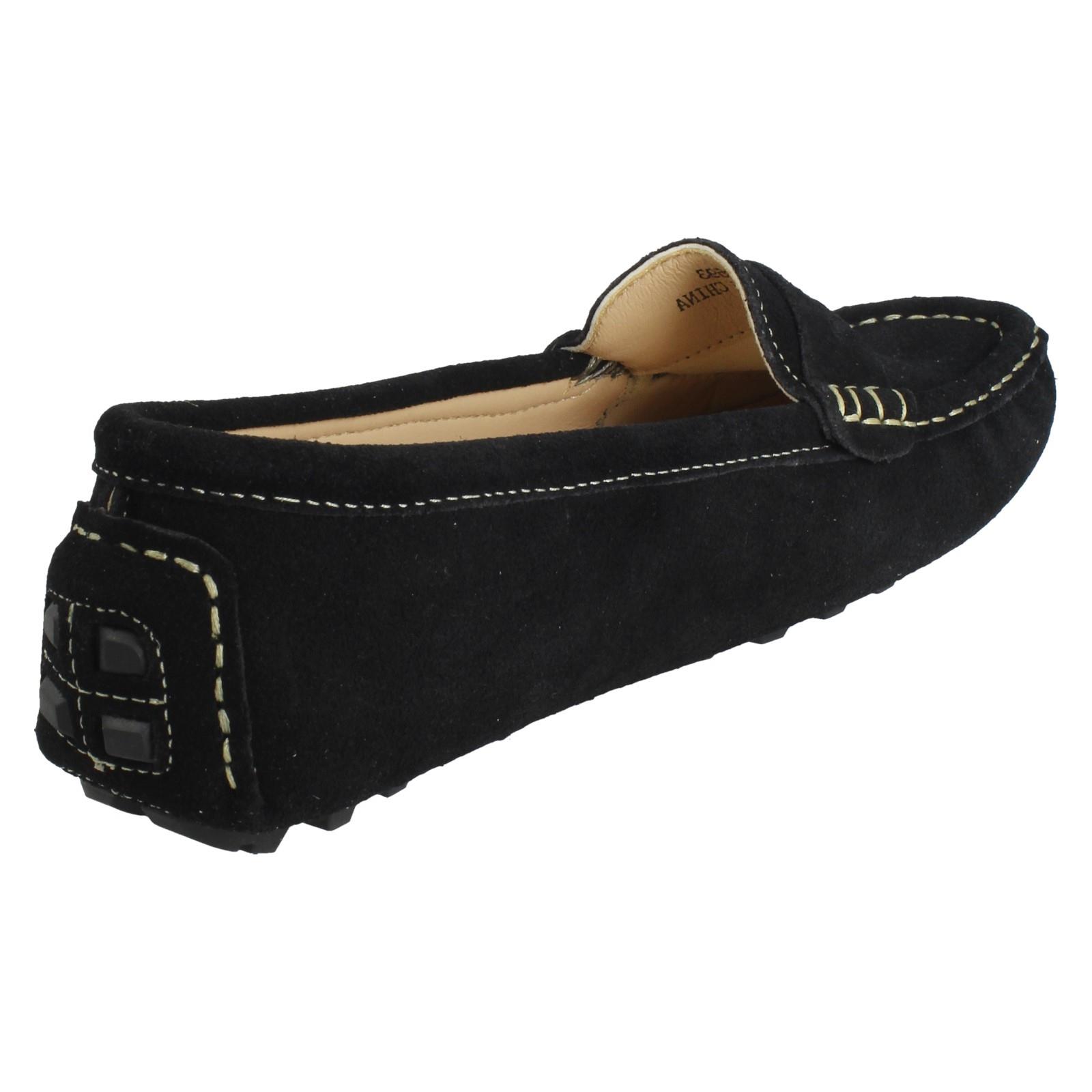 Ladies Down To Earth Suede Leather Slip On Moccasins F8R0593 - Picture 6 of 19