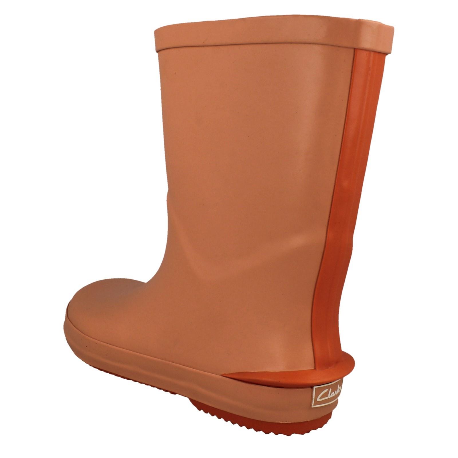 Childrens Clarks Waterproof Grippy Soled Pull On Wellington Boots Tarri Run - Picture 22 of 46