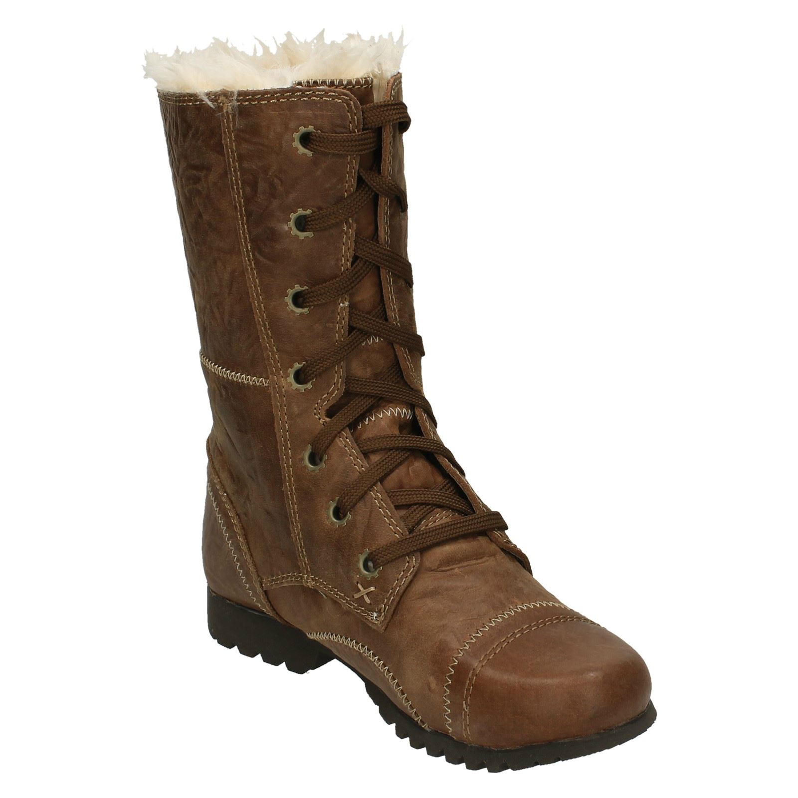 Ladies Legendary Raw by Caterpillar Fur Lined BOOTS 'jane Fur' Gingeroot (brown) UK 4 Wide eBay