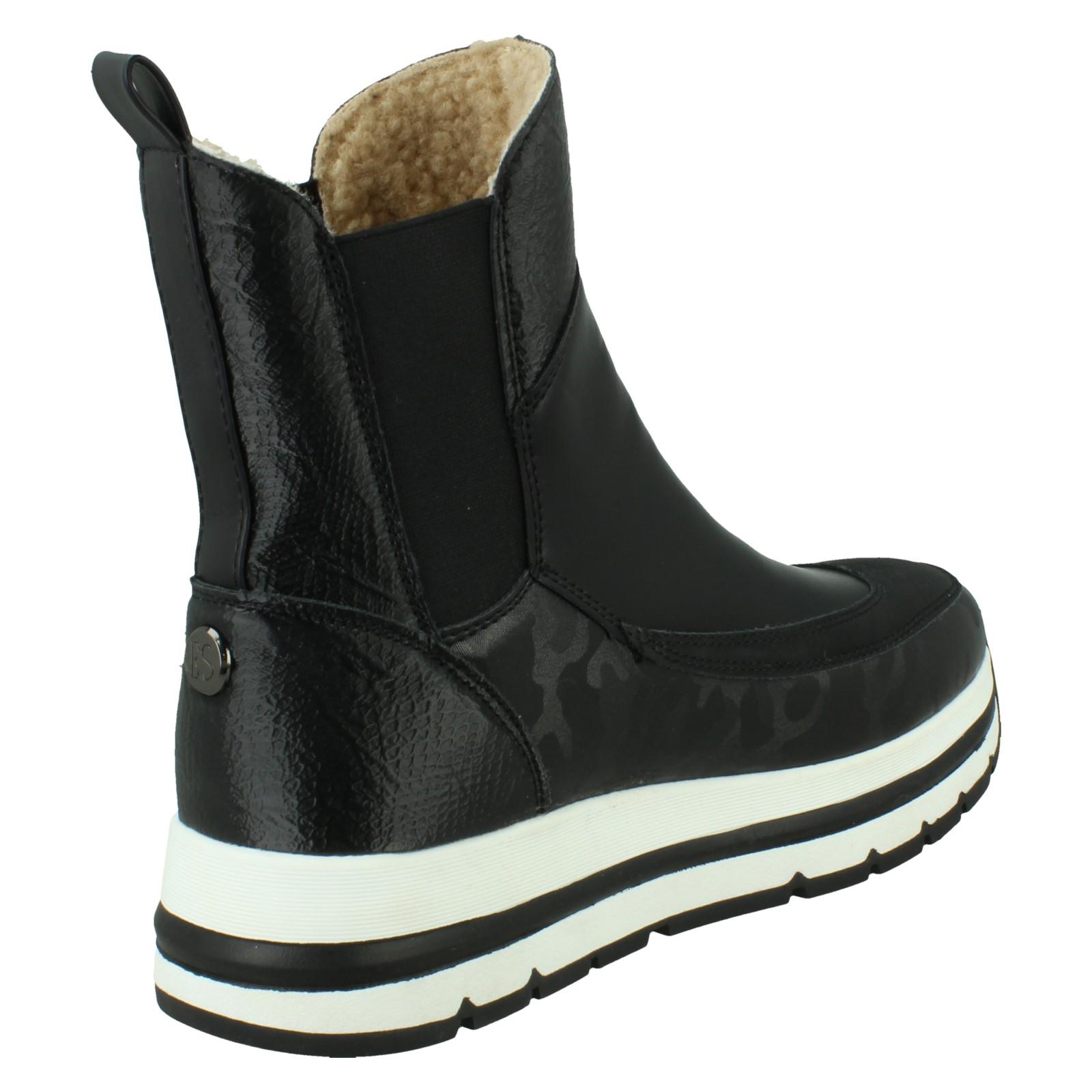 Ladies Elle Sport Casual Chunky Pull on Warmlined Ankle Boots F4R484 - Picture 6 of 10
