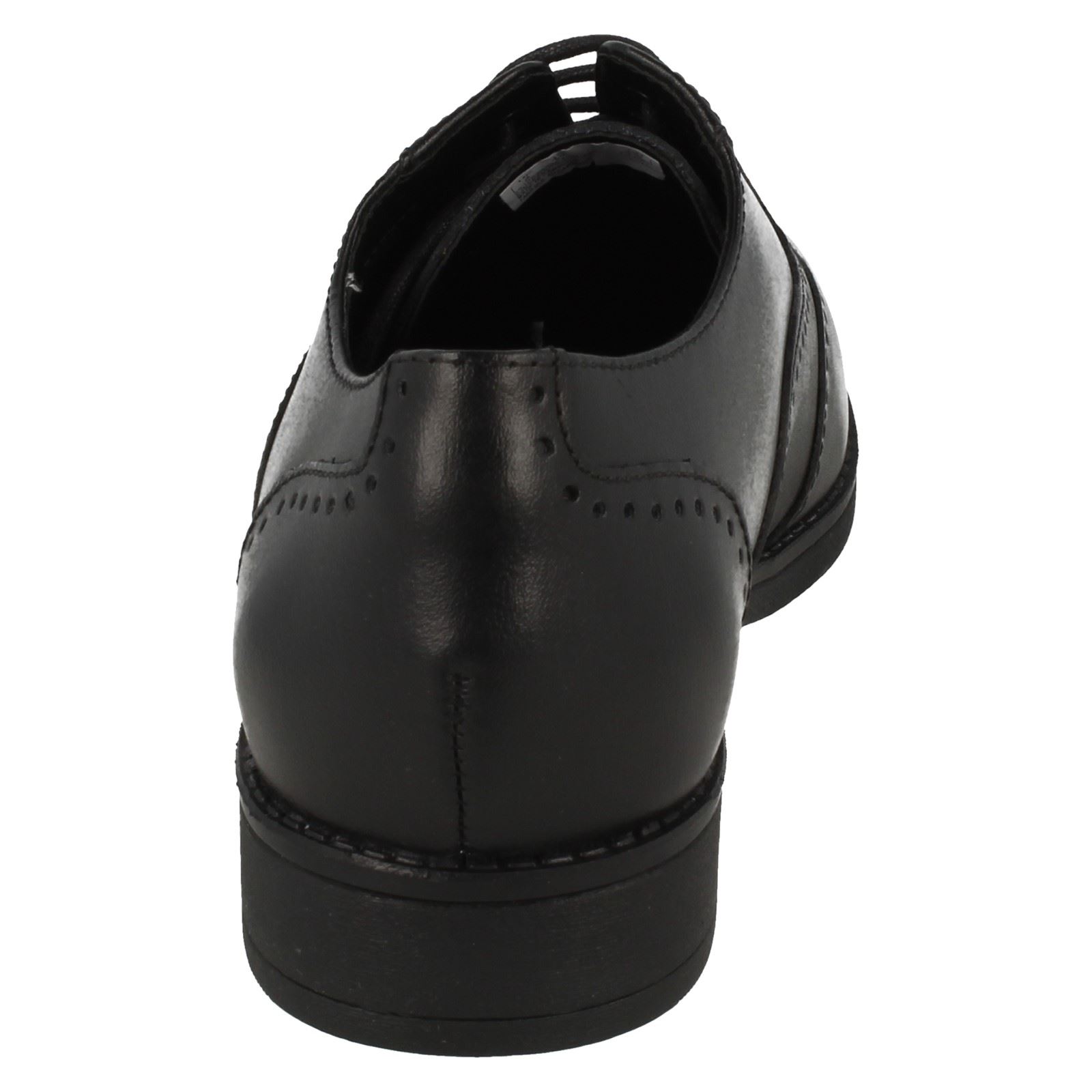 Clarks Bootleg Sami Fudge GTX BL Black Leather Lace Up Senior Girls School Shoes