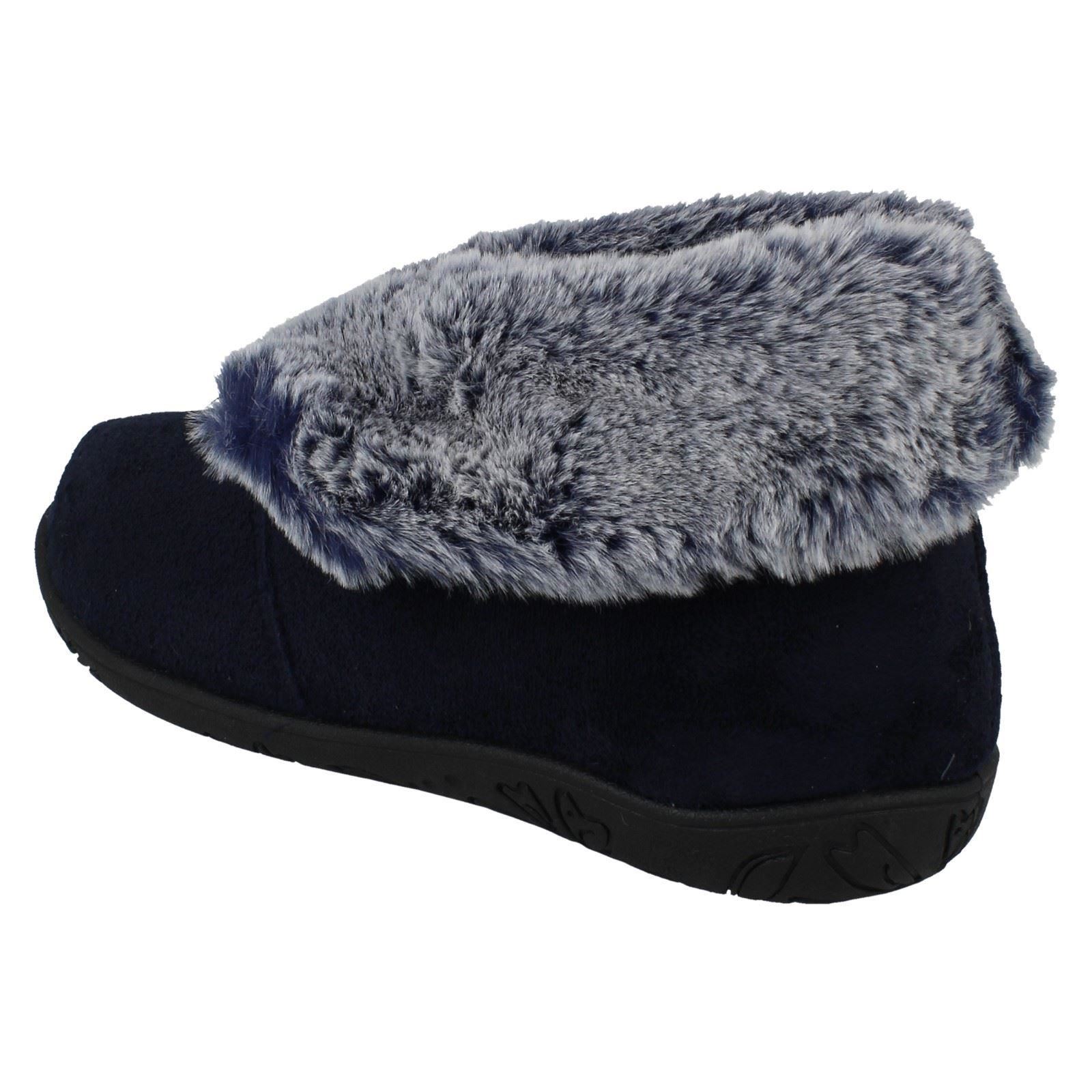 Ladies Padders Faux Fur Cuffed Slippers 'Esme' - Picture 15 of 37