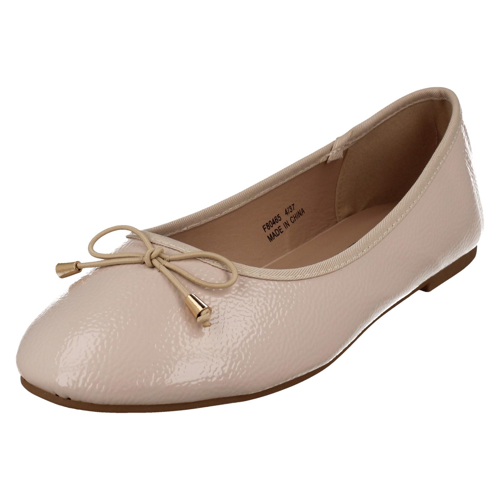 Ladies Spot On Bow Trim Ballerina Shoes - Picture 29 of 37