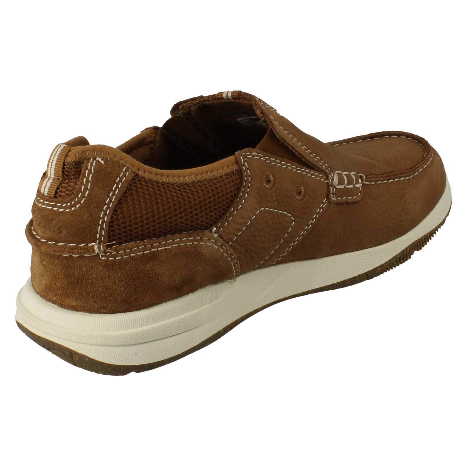 Mens Clarks Wide Fit Leather Slip On Casual Comfort Boat Shoes, Sailview Step - Picture 6 of 10