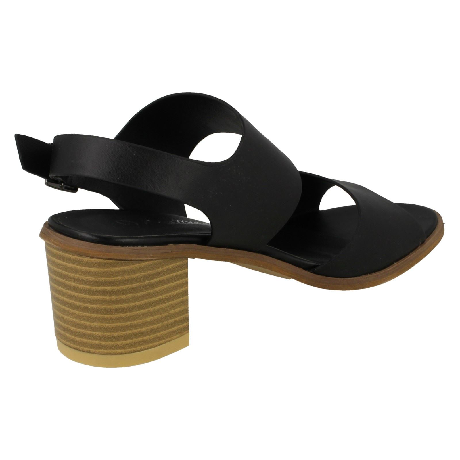 Ladies Anne Michelle Ankle Strap Casual Sandals With A Buckle Fastened Strap - Picture 3 of 28