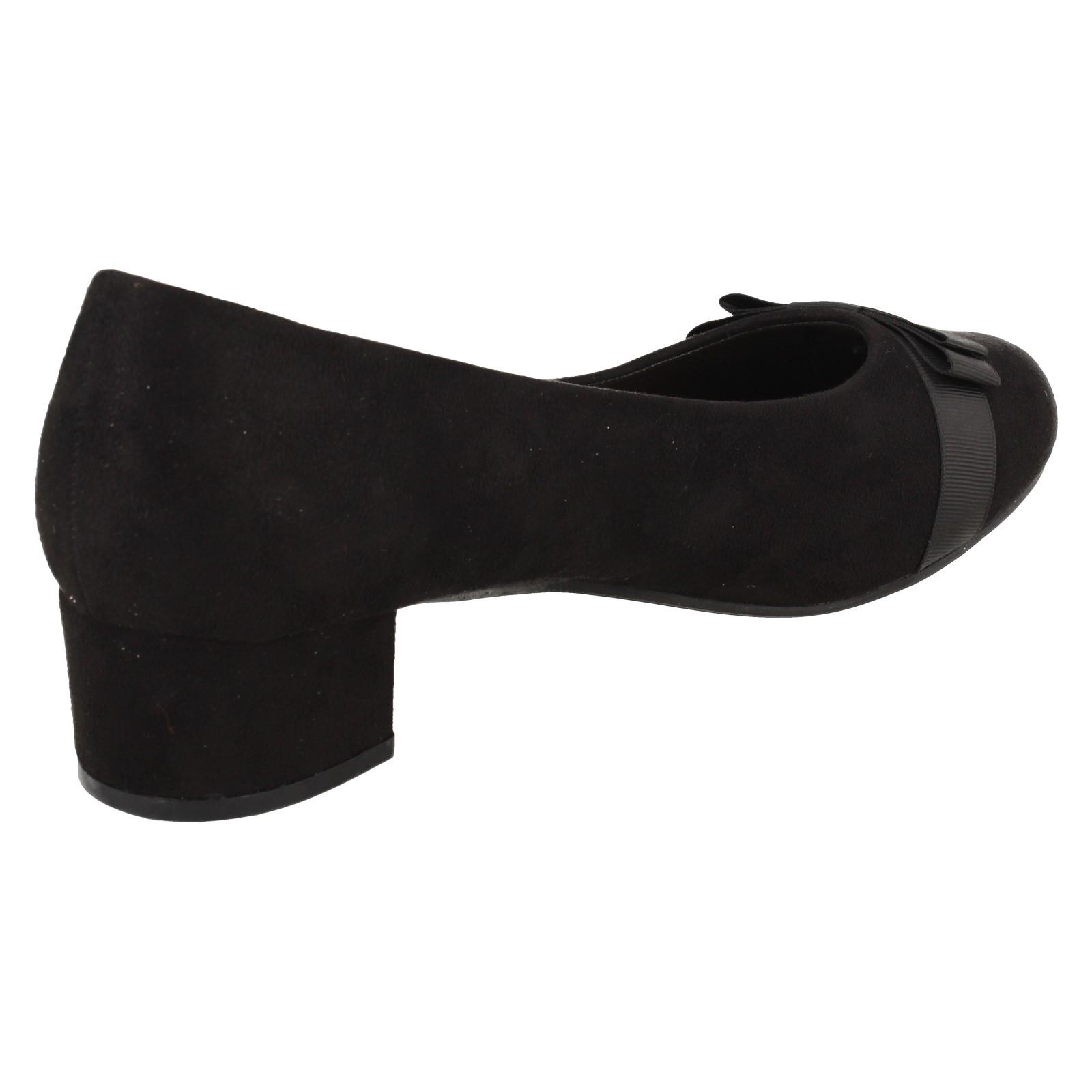 Ladies Spot On Block Heel Formal Wide Fit Court Shoes  F9R0151 - Picture 9 of 19