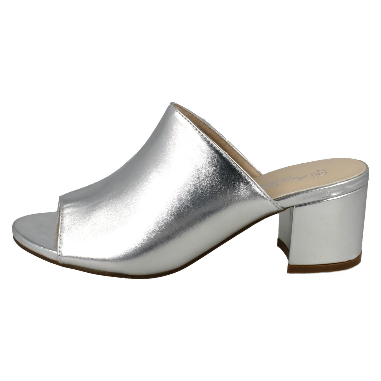 Ladies Anne Michelle Chunky Heel Mule Sandals 'F1R0664' - Picture 21 of 28