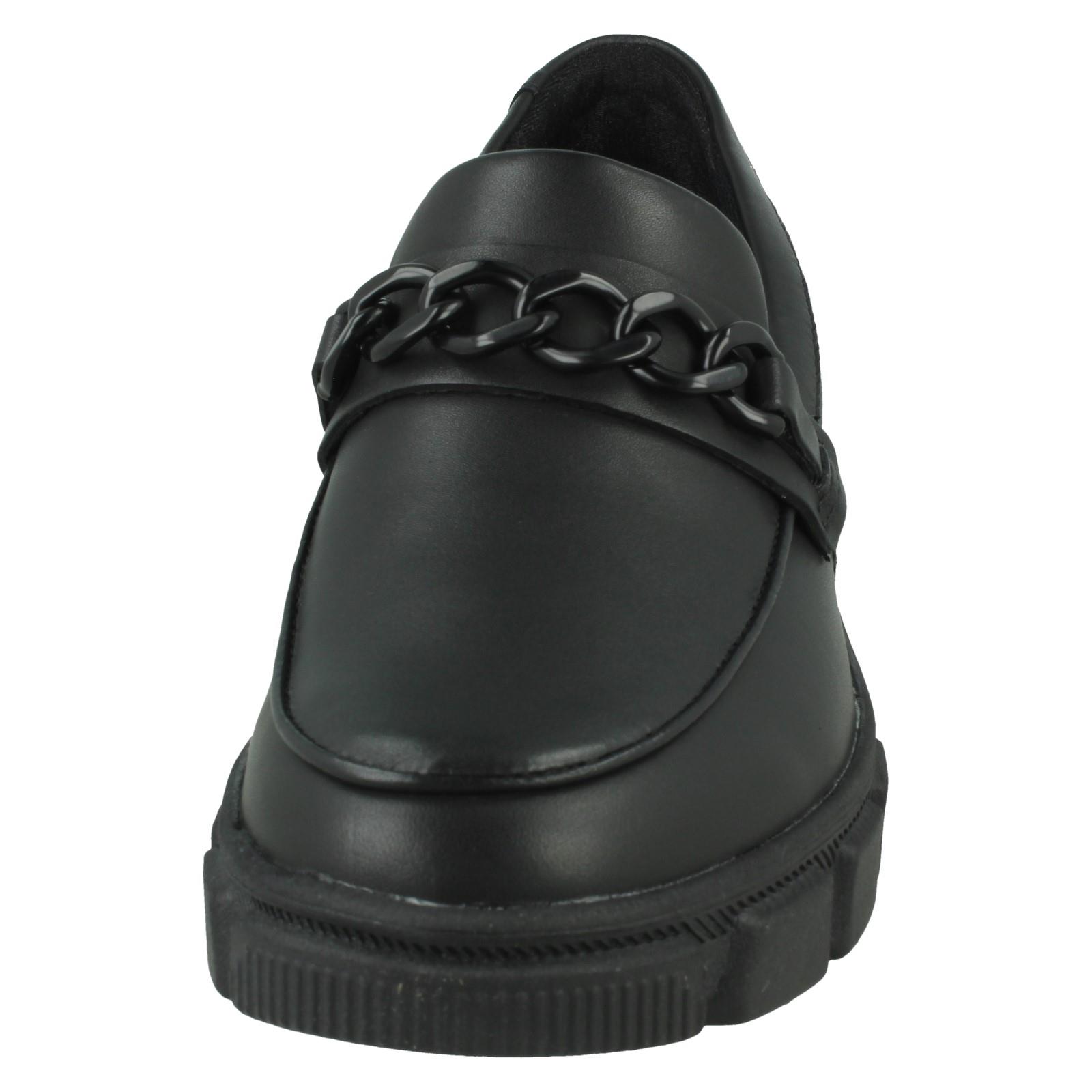 Girls Clarks Leather / Patent Chunky Sole School Shoes Evyn Walk Y - Picture 18 of 19