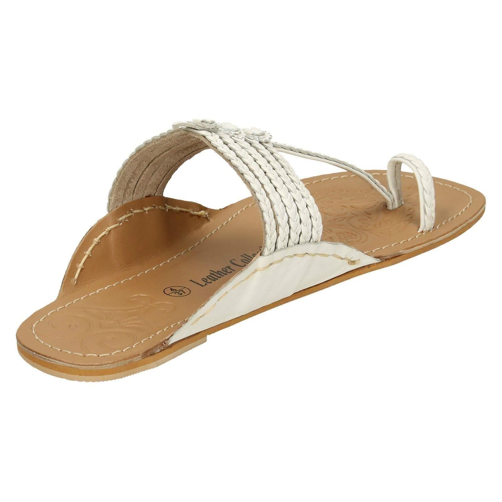 Ladies Leather Collection Flat Toeloop 'Braided Sandals' - Picture 51 of 55