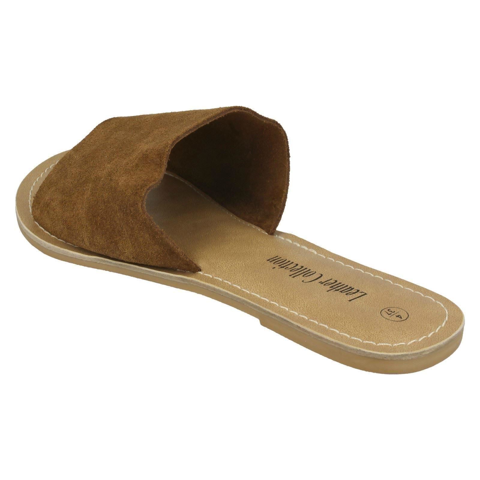 Ladies Leather Collection Suede Mule Sandals - Picture 13 of 55