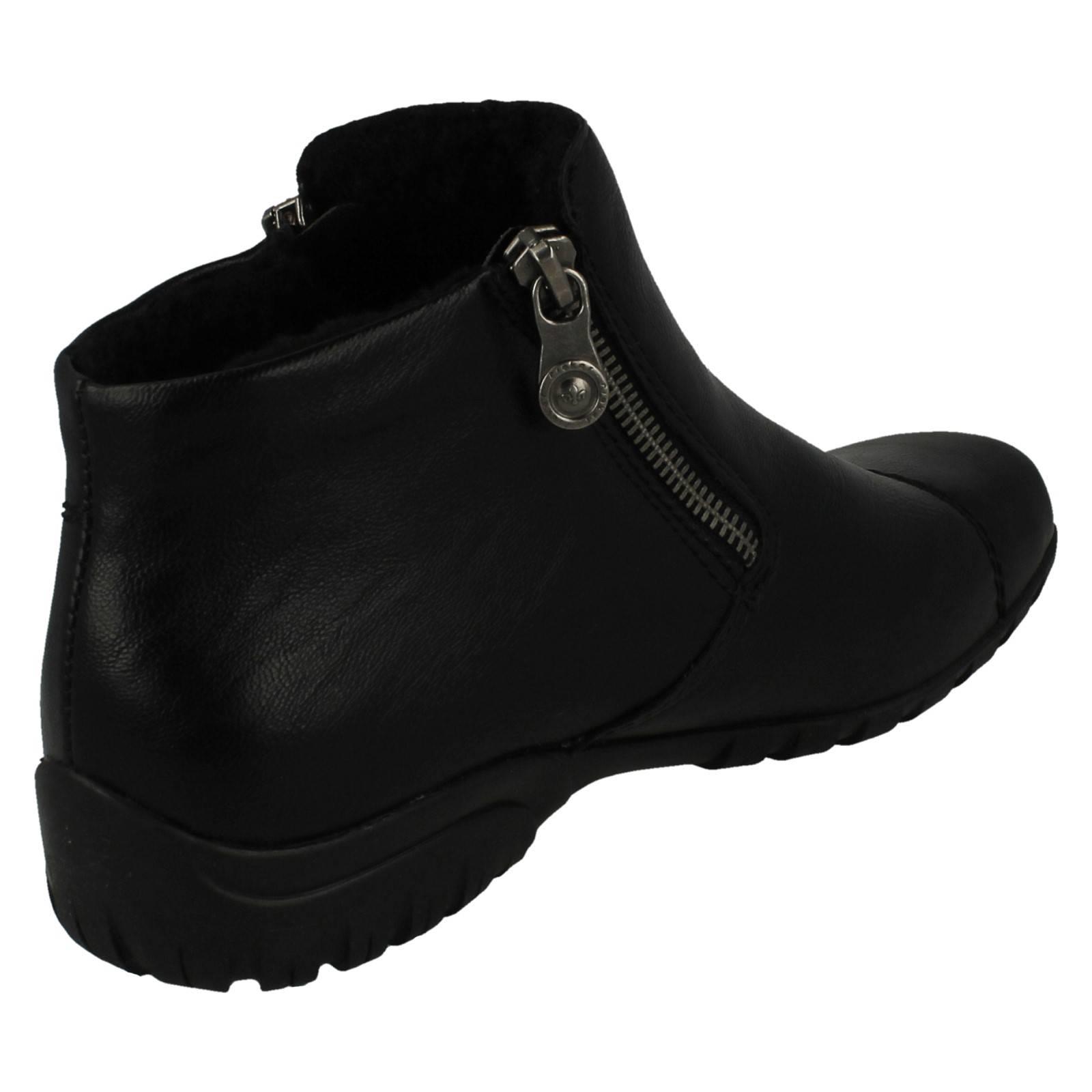 Damen Rieker Dual Zip Fleece gefüttert Smart Short Freizeit Stiefeletten, L4663 - Bild 6 von 10
