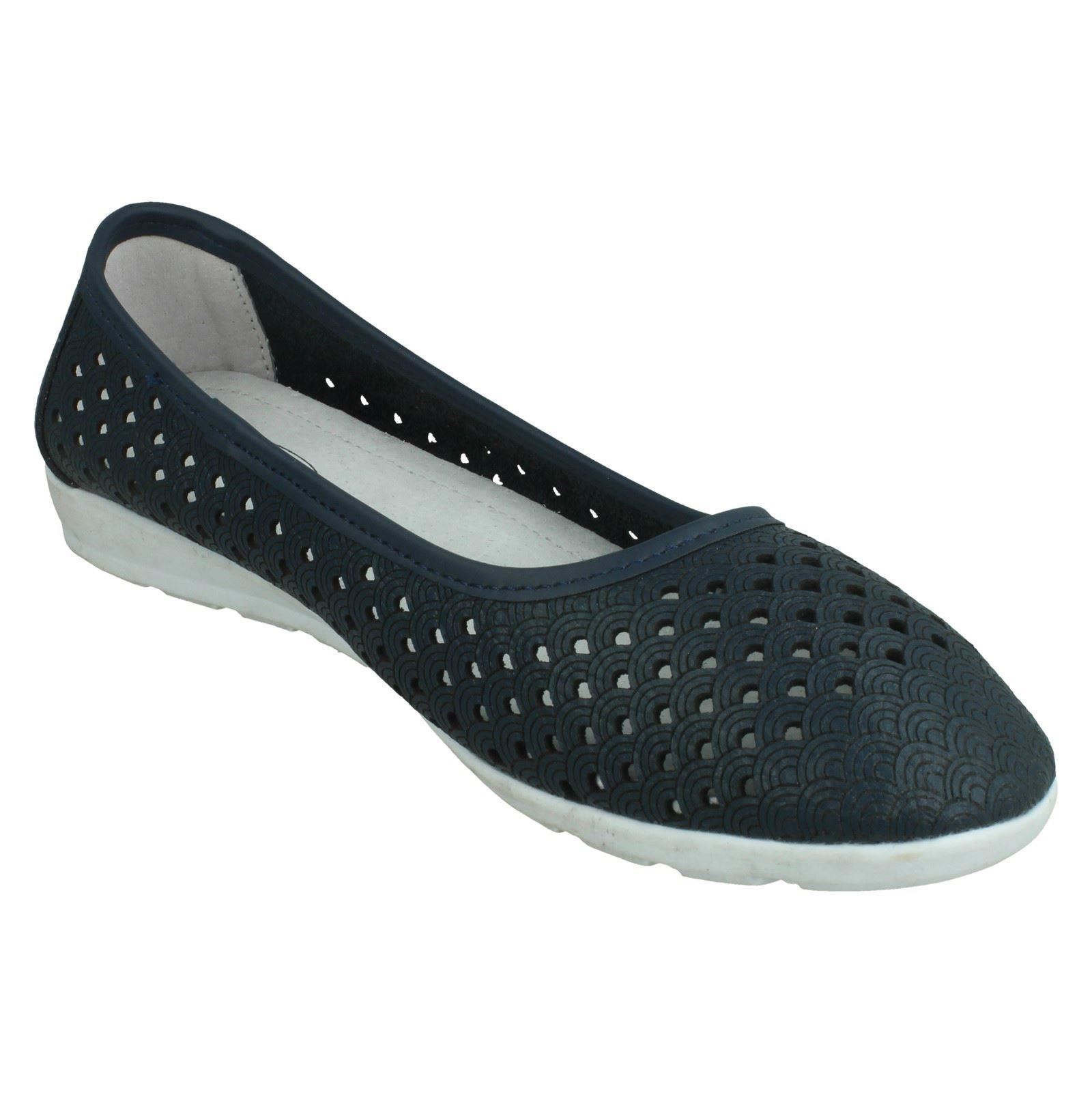 Ladies Eaze Synthetic Slip On Casual Ballerina Shoes - Picture 14 of 47