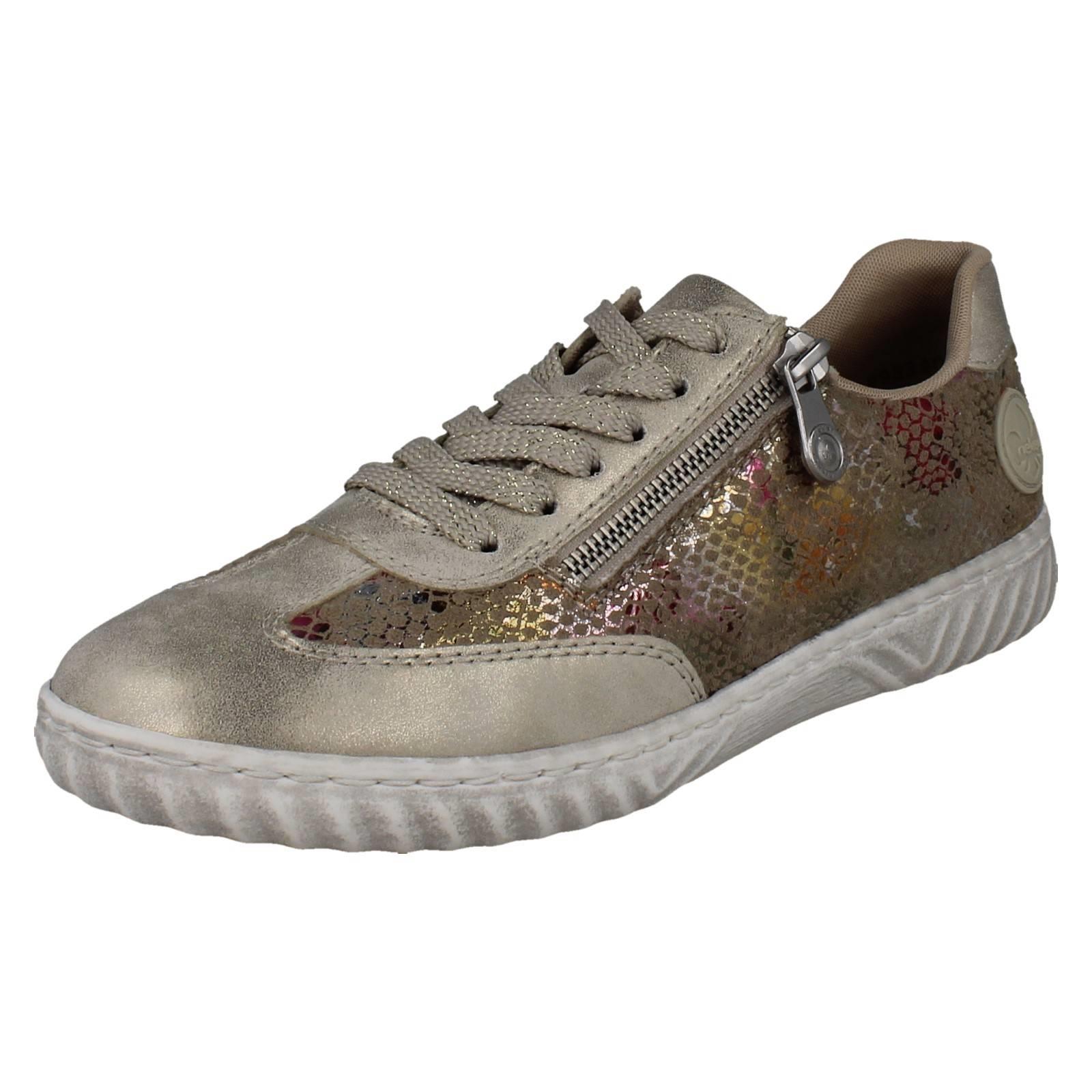 Ladies Rieker Antistress Soft Casual Metallic Reptile Print Trainers 'N0902' - Picture 2 of 10