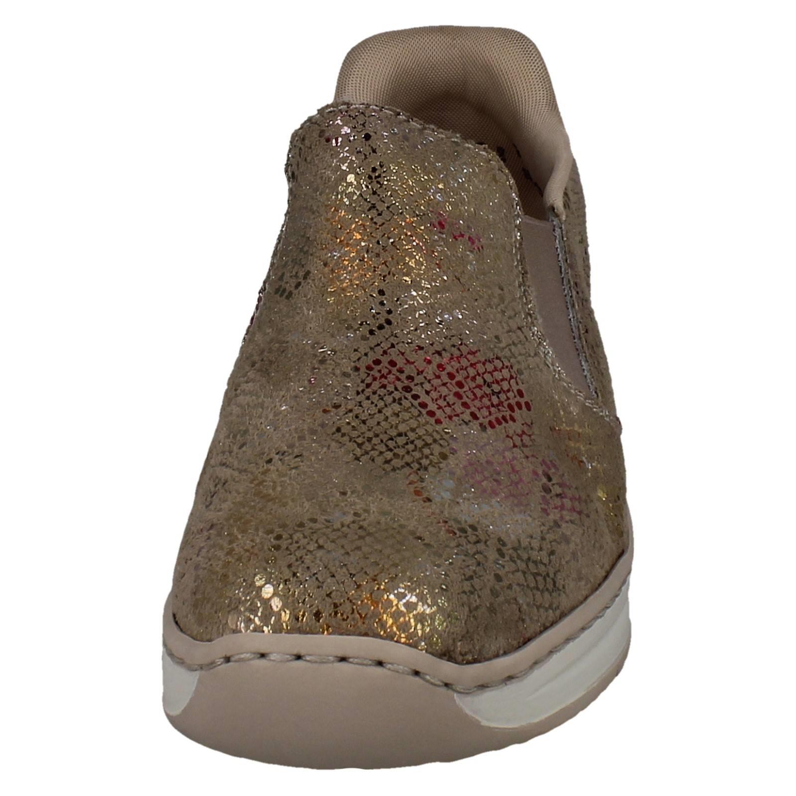 Ladies Rieker Wedge Sole Casual Square-Toe Slip On Shoes - 48761 - Picture 18 of 28