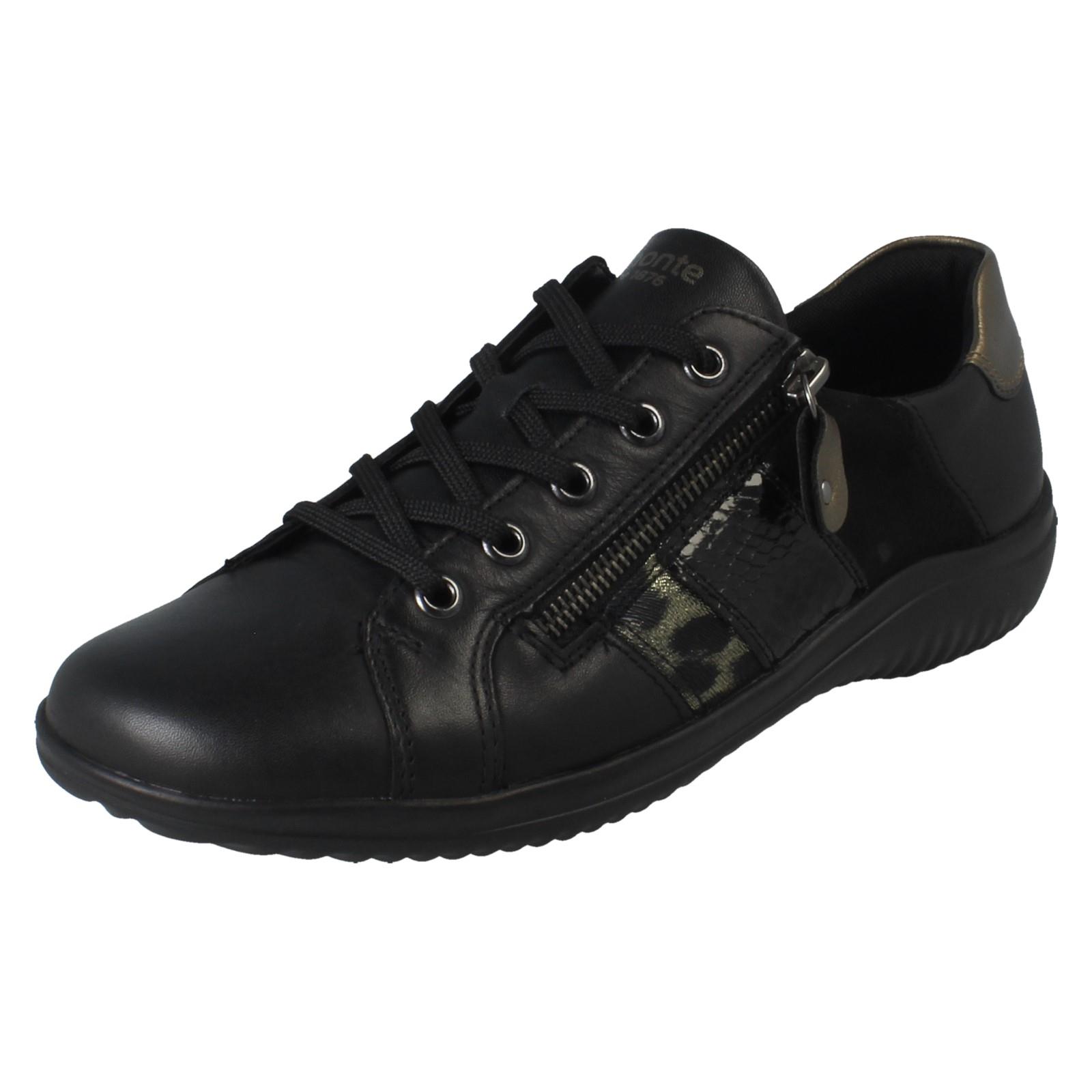 Ladies Remonte Lace and Zip Fastening Casual Trainer Shoes D1E00 - Picture 2 of 10