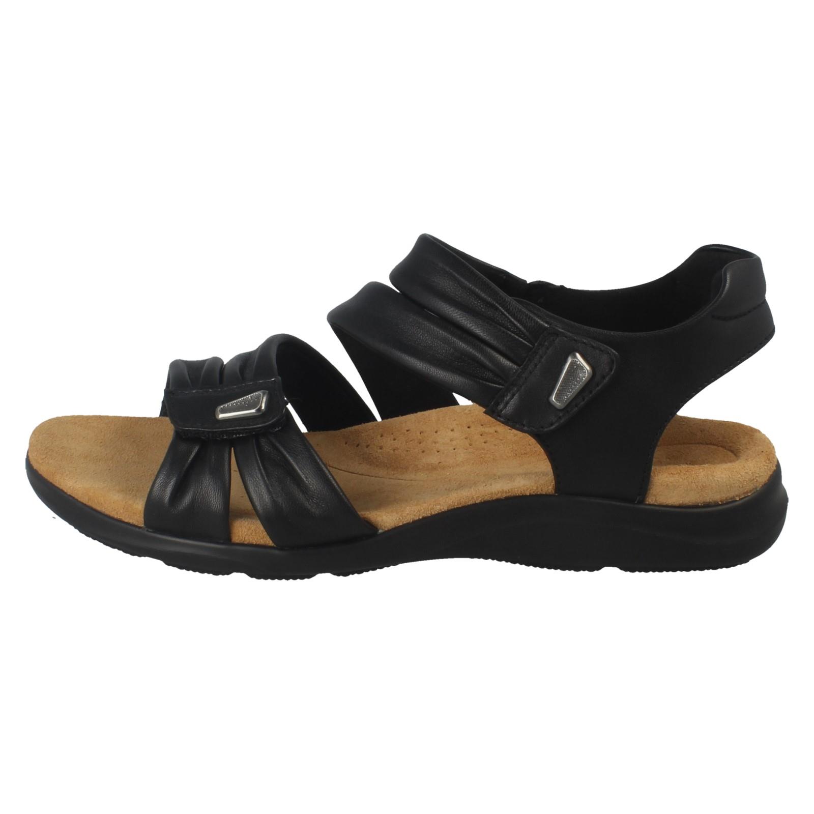 Damen Clarks Leder Klettverschluss Doppelriemen breite Sommer Sandalen "Kitly Ave" - Bild 3 von 19