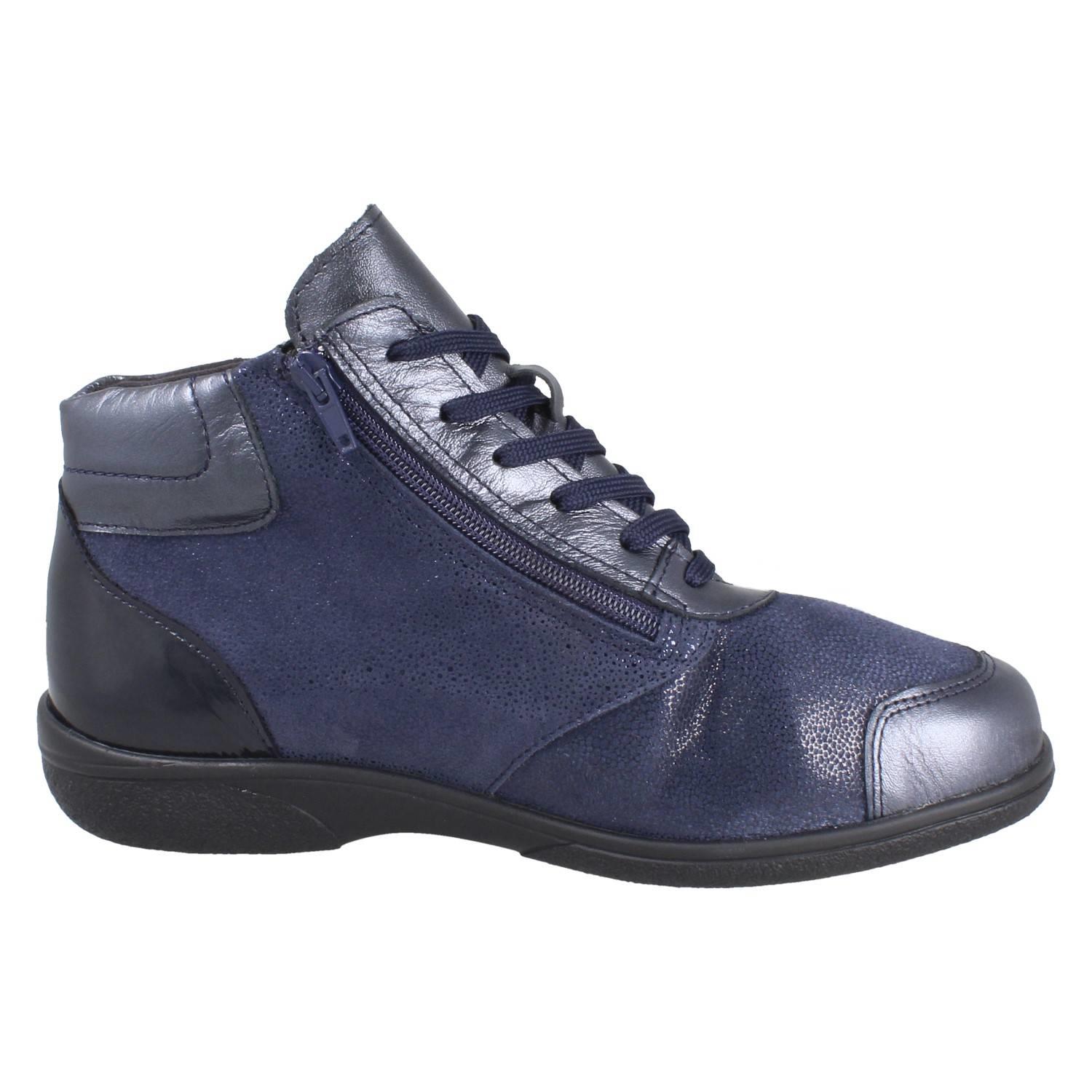 Damen DB Shoes Breite Passform Doppel Zip & Spitze Leder Stiefelette: Nova - Picture 11 of 14