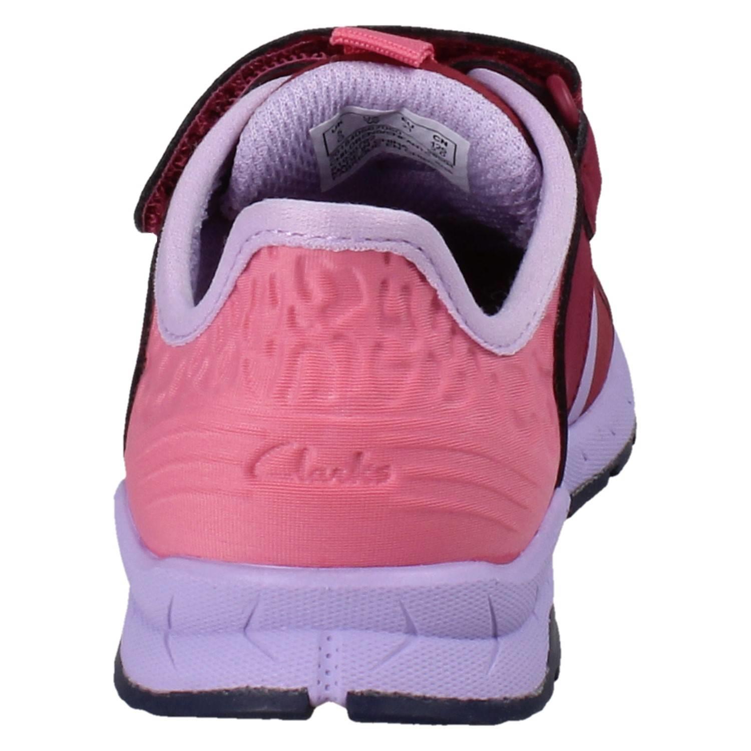 Kinder Clarks Playprints Textil Colour-Pop Cheetah Sporty Turnschuhe Selva Spur - Picture 14 of 37
