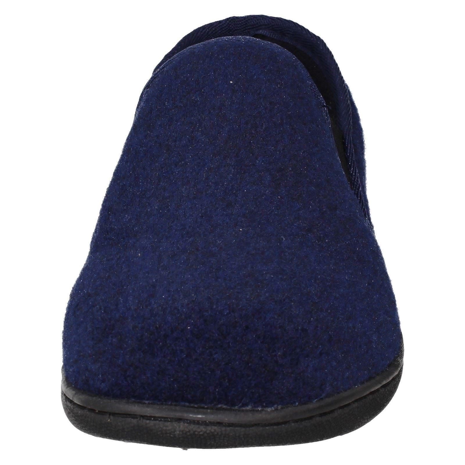 Mens Clarks Textile Slip On Twin Gusset Slippers King Ease - Picture 18 of 28