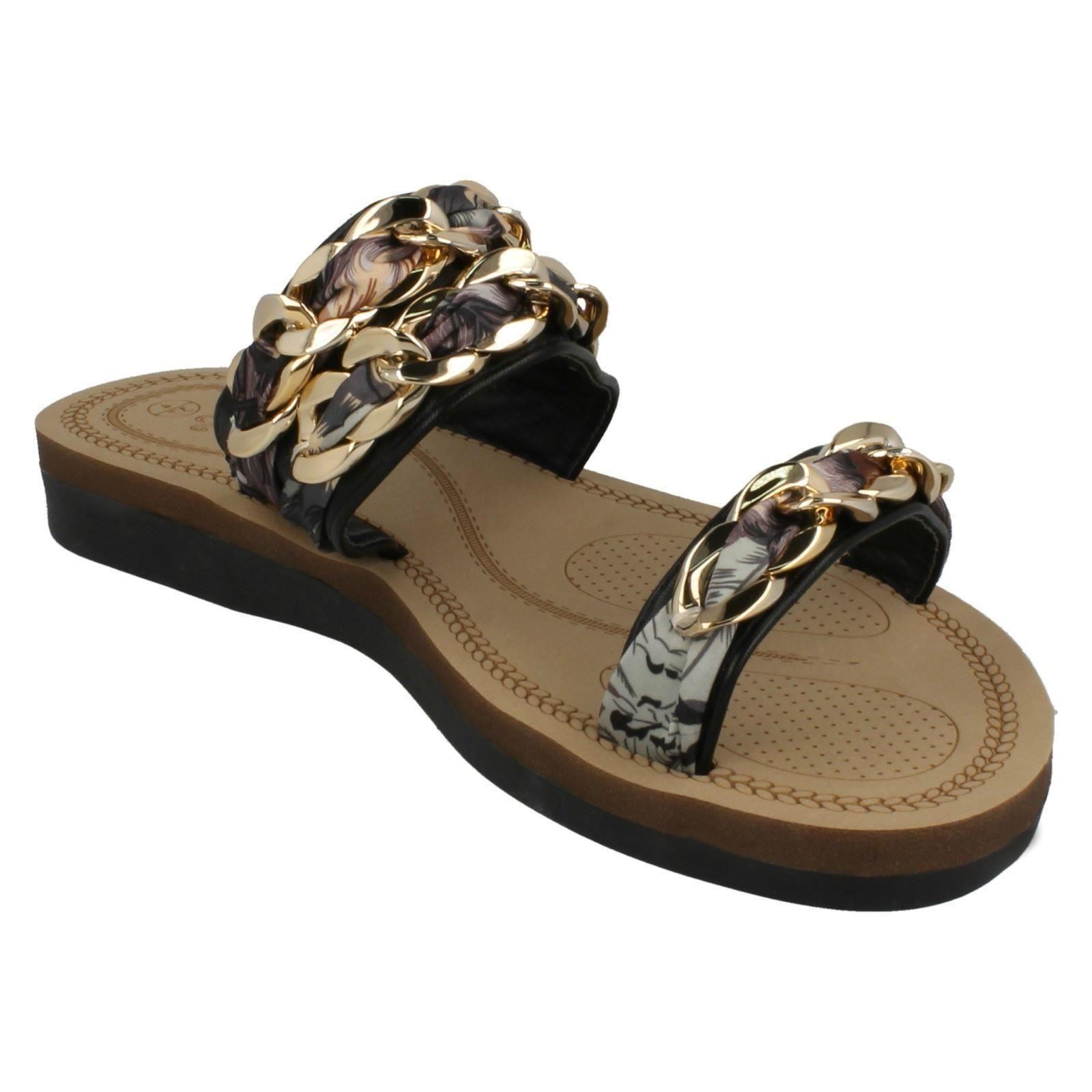 Damen Savannah flache doppelt geflochtene klobige Riemen Sandalen F0R0062 - Bild 8 von 19