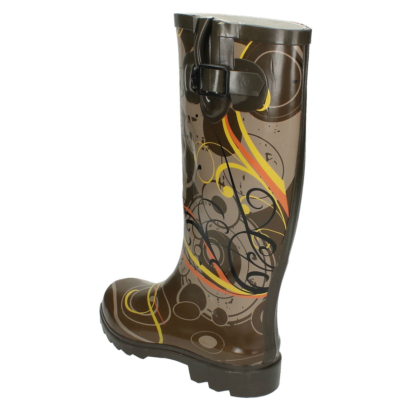Ladies Spot On Swirls Design 'Wellington Boots' - Picture 4 of 10