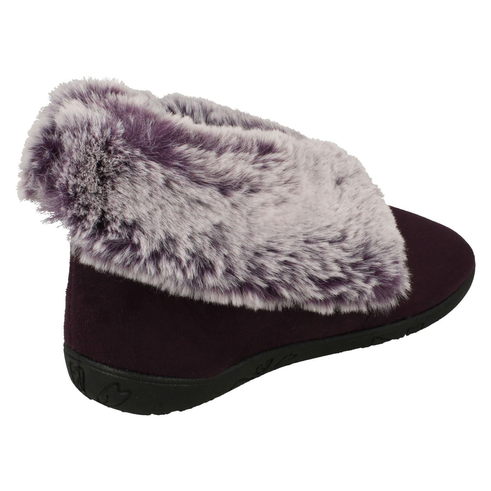 Ladies Padders Faux Fur Cuffed Slippers 'Esme' - Picture 25 of 37