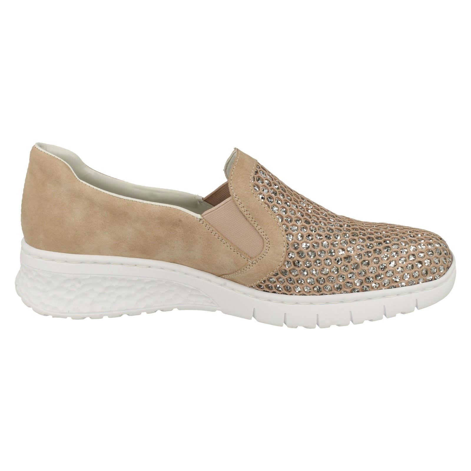 Rieker Ladies Glitter Detailed Slip On Shoes - 581T4 | eBay