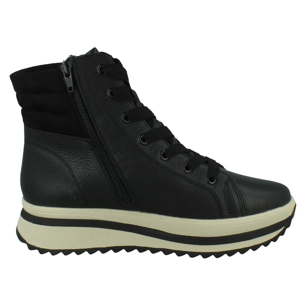 Ladies Rieker Leather Lace Up Dual Zip Fleece Lined Casual Boots *W3870* - Picture 7 of 28