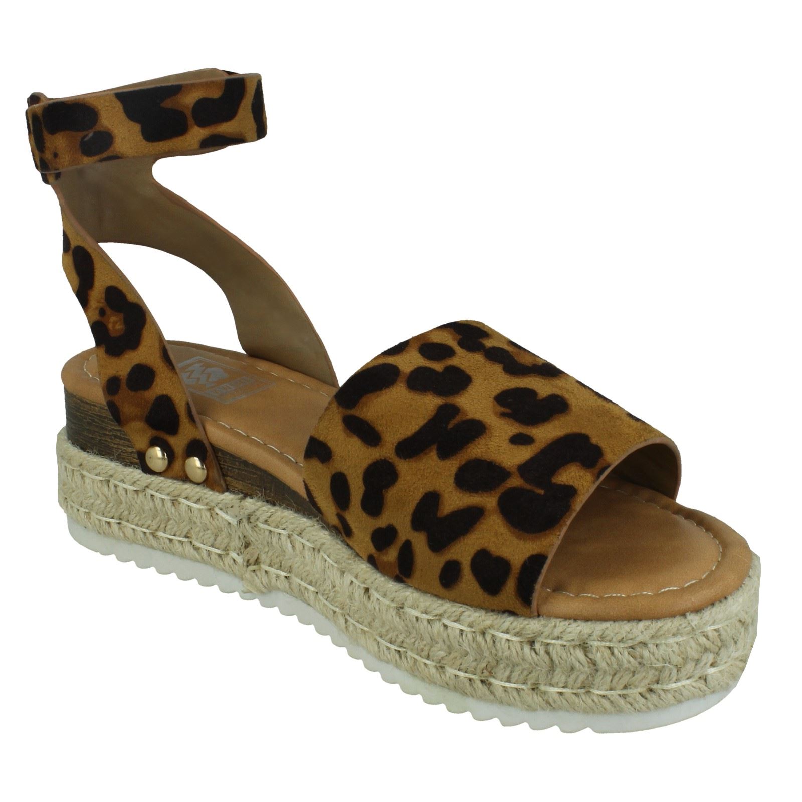 Down To Earth Ladies Flatform Ankle Strap Sandals - Picture 17 of 19