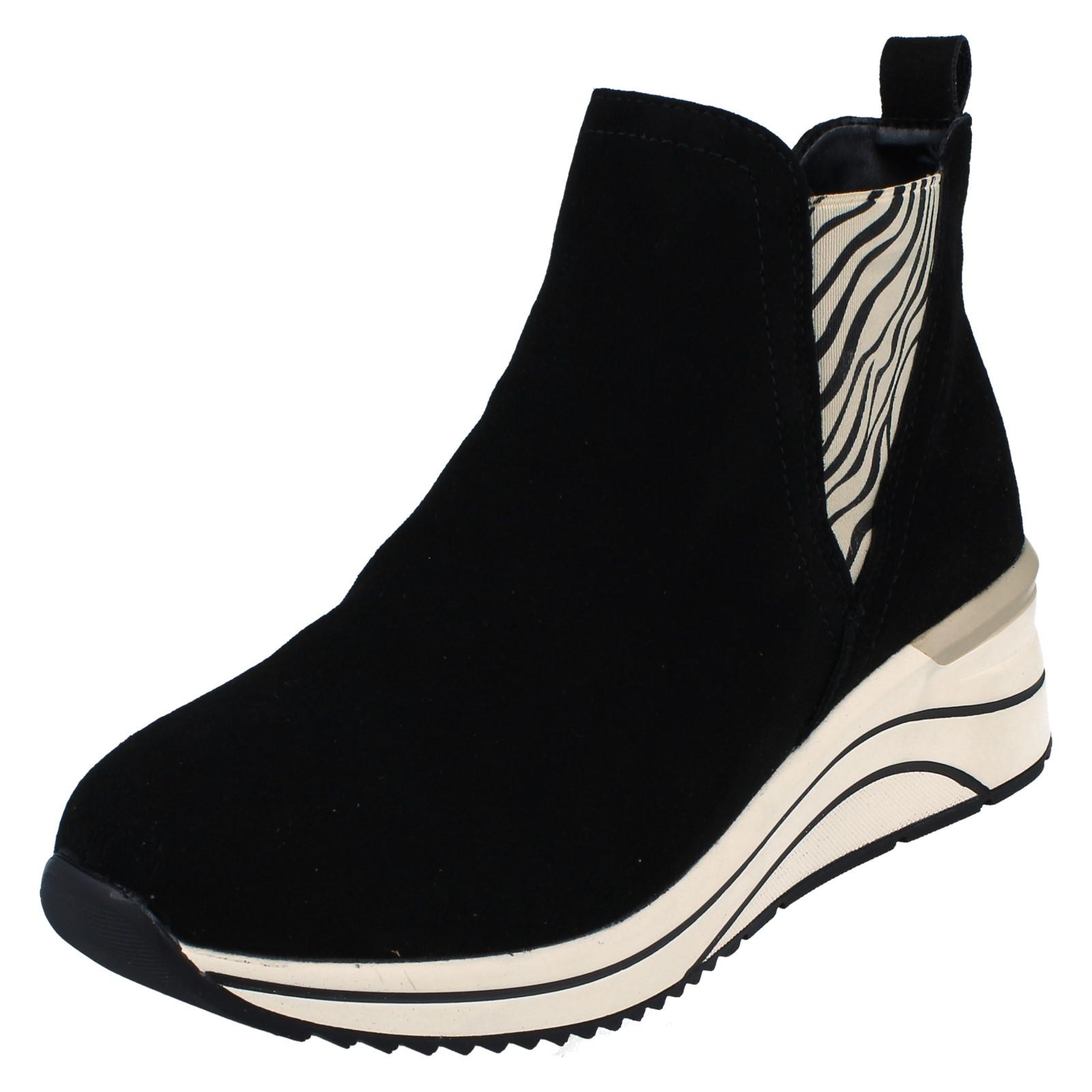 Ladies Remonte Wide Fit Casual Wedge Ankle Boots D0T75 UK