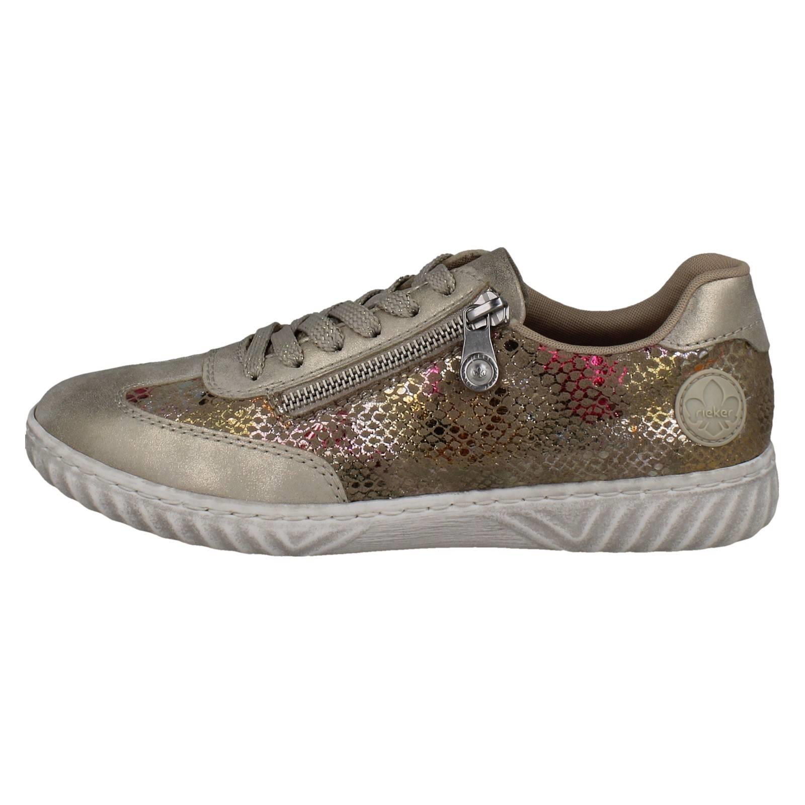 Ladies Rieker Antistress Soft Casual Metallic Reptile Print Trainers 'N0902' - Picture 3 of 10