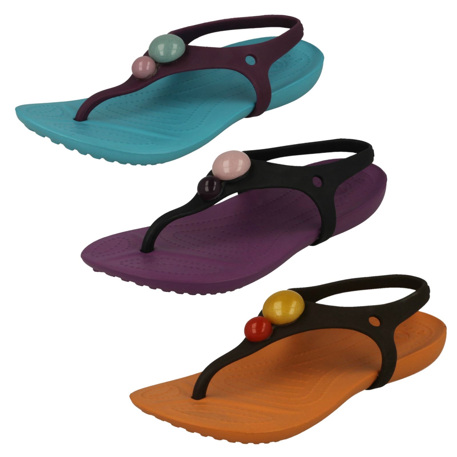 SALE CROCS ALIANA GIRLS TOE POST SLINGBACK SUMMER SHOES BEACH SANDALS SIZES