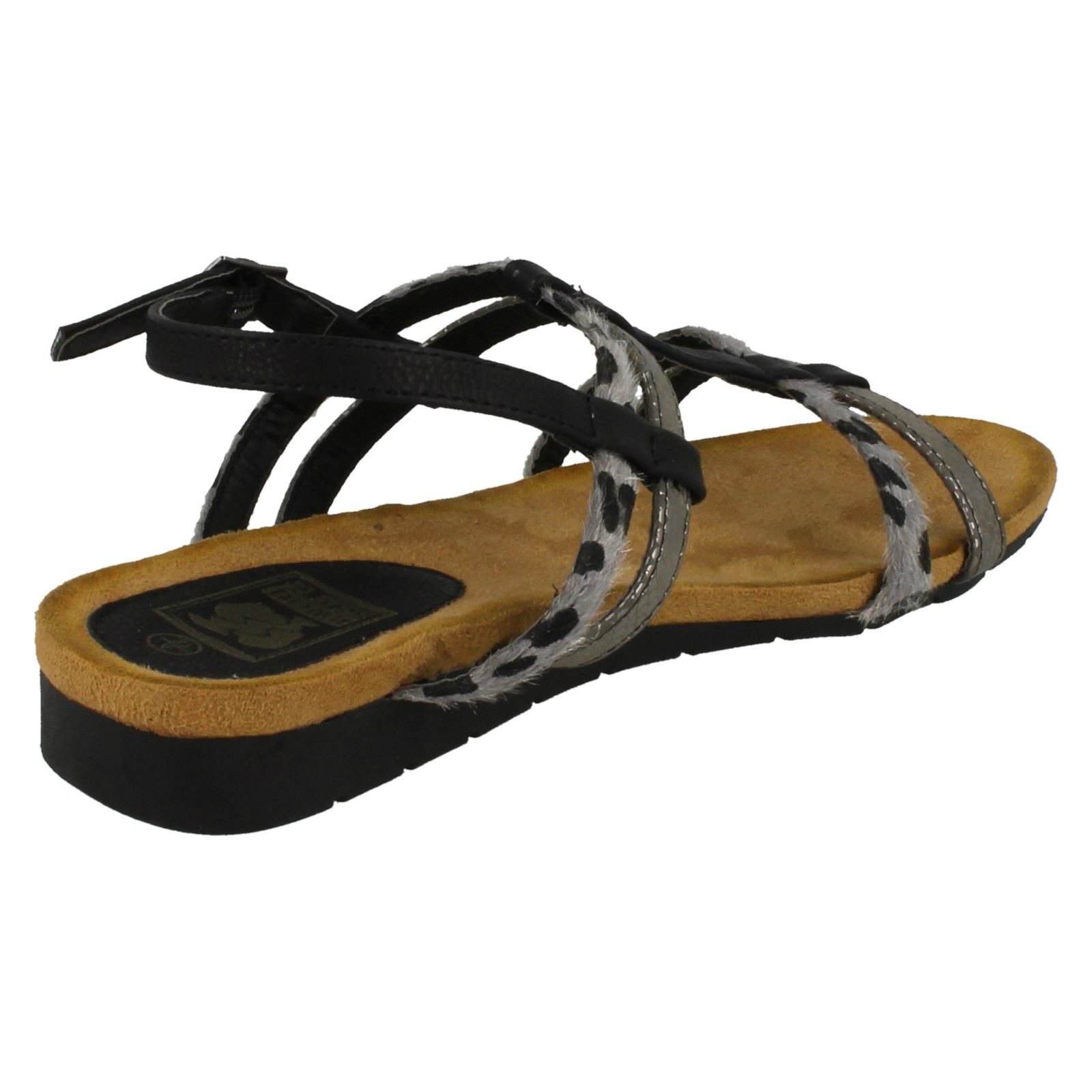 Ladies Down To Earth T Bar Slingback Sandals - Picture 16 of 19
