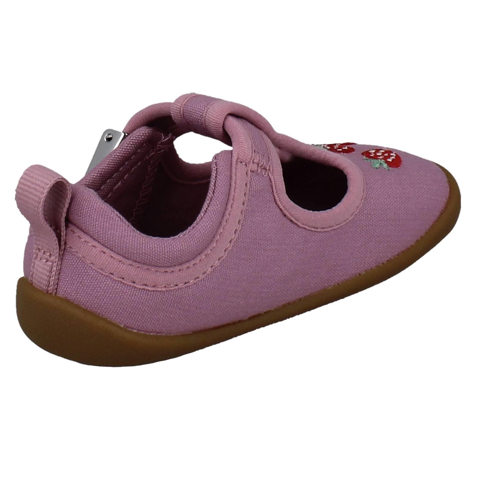 Girls Clarks Canvas Pre Walker Buckle T-Bars Machine Washable, Roamer Grow - Picture 6 of 10