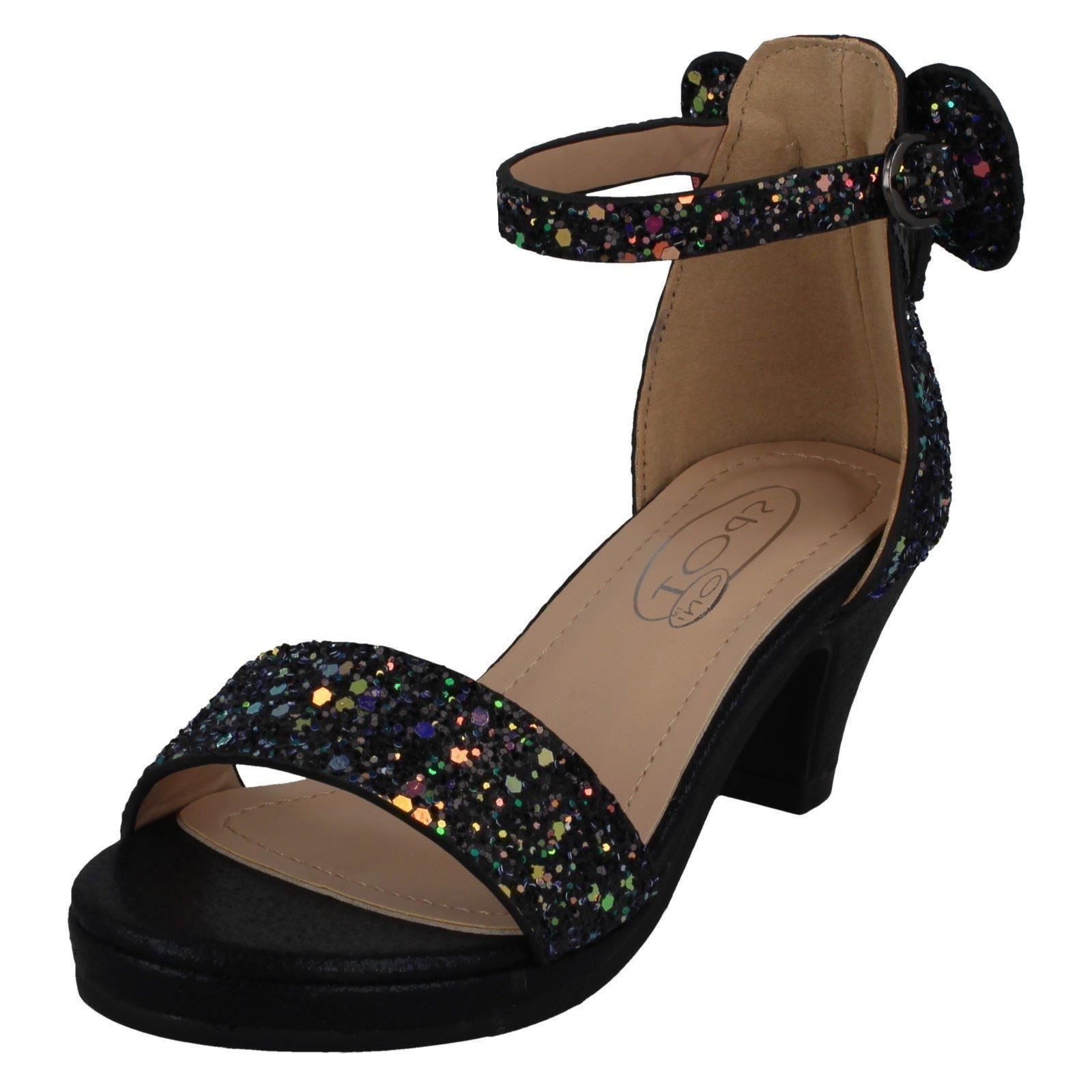 Girls Spot On block heel evening occasion party bow back Sandals shoes H1109 Girls Spot On block heel evening occasion party bow back Sandals shoes H1109