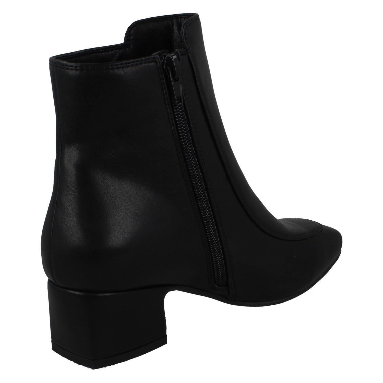 Ladies Spot On Mid Heel Ankle Boots - Picture 15 of 19