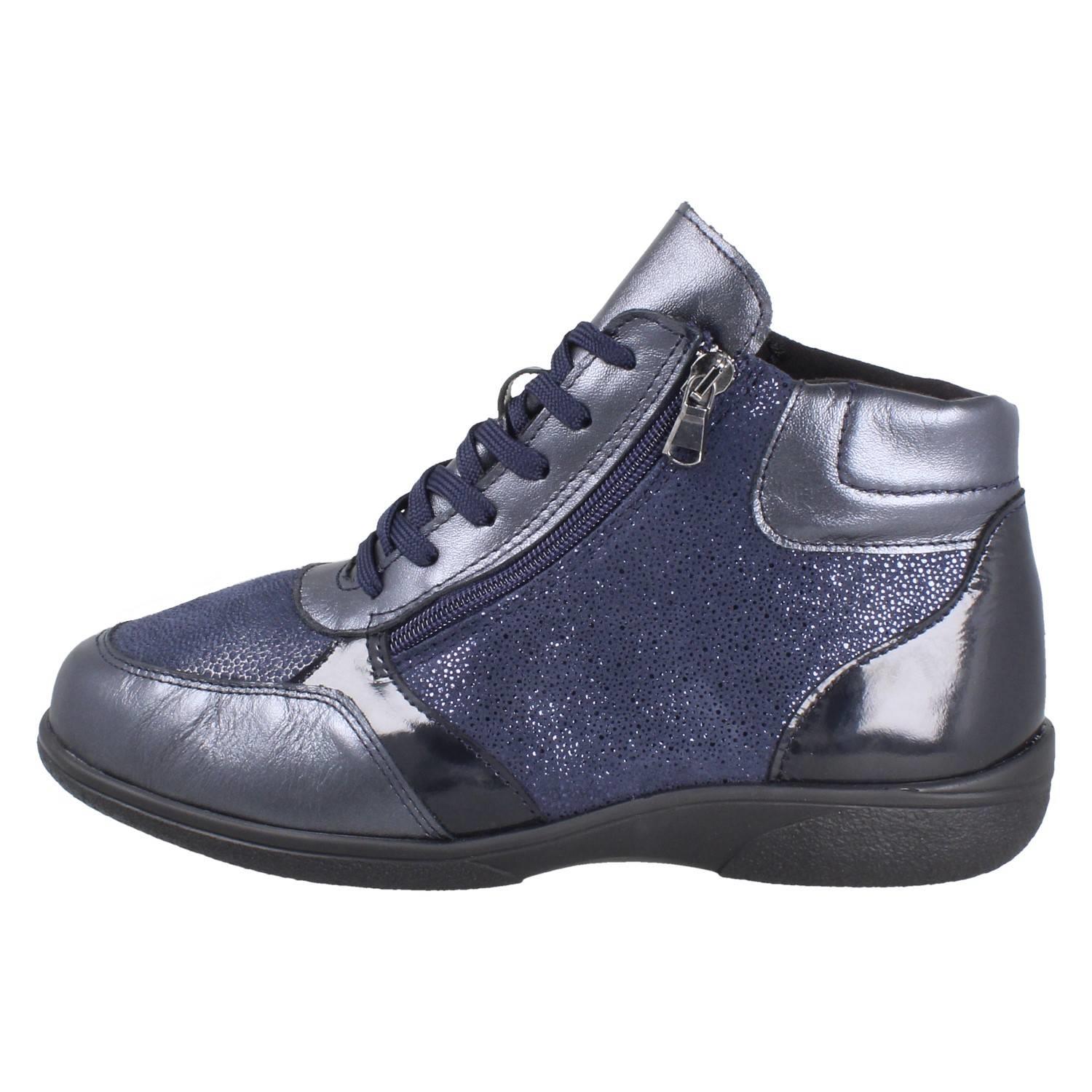 Damen DB Shoes Breite Passform Doppel Zip & Spitze Leder Stiefelette: Nova - Picture 7 of 14