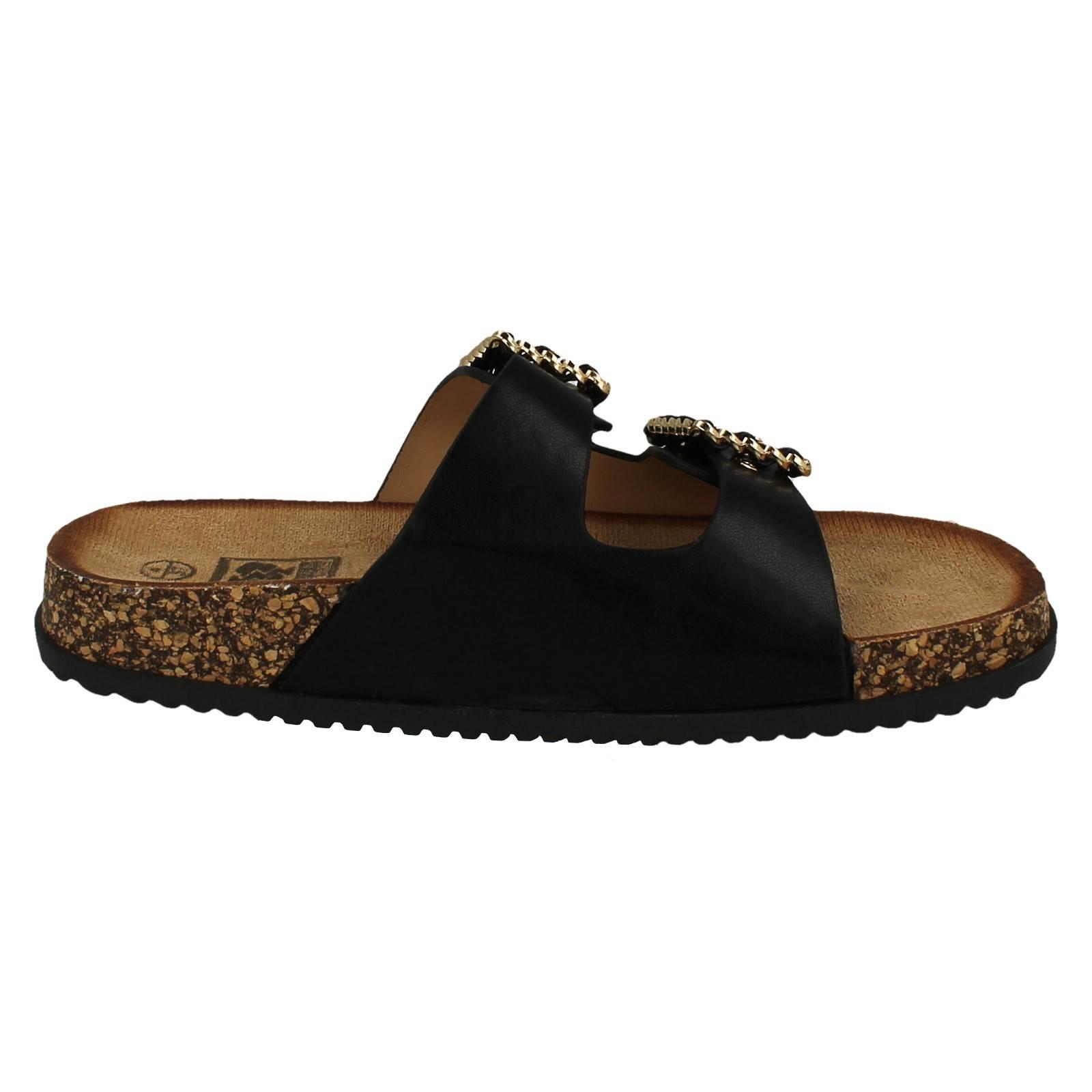 Ladies Down To Earth Chain Buckle Sandals F00450 - Picture 7 of 10