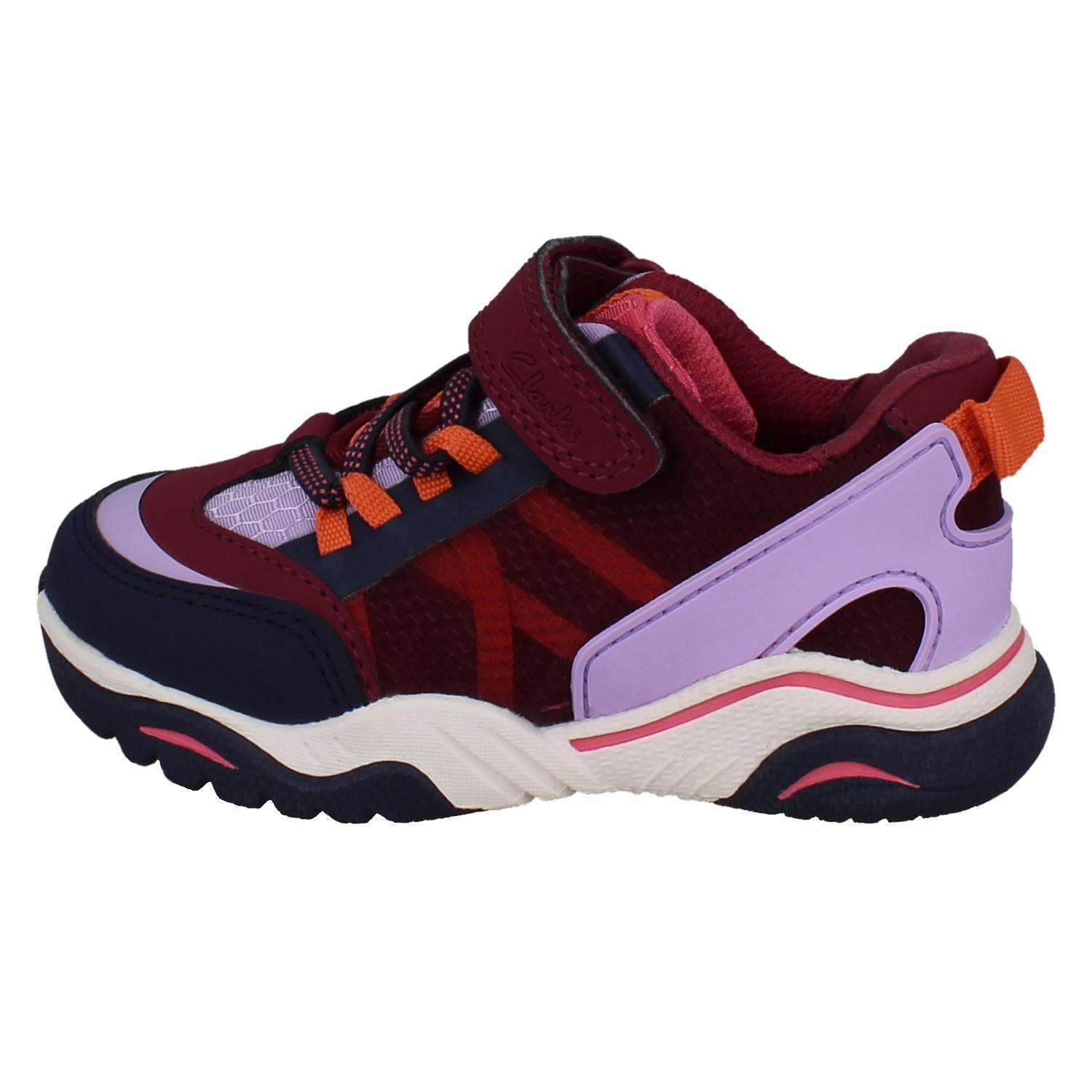 Kids Clarks Vegan Colour-Pop Machine Washable Sports Trainers *Feather Track* - Picture 12 of 37