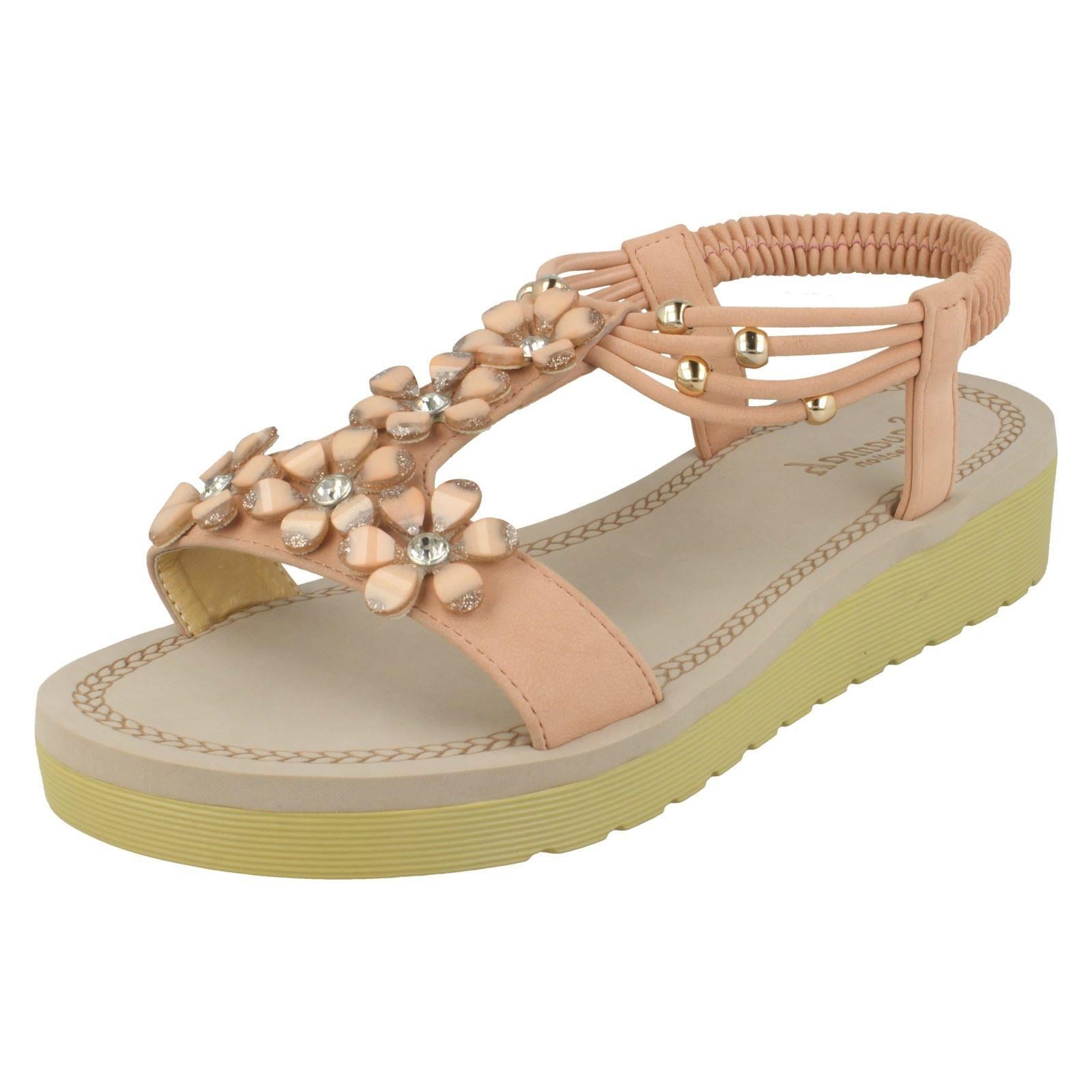 Ladies Savannah Flower Beaded Sandals F1R0872 - Picture 5 of 6