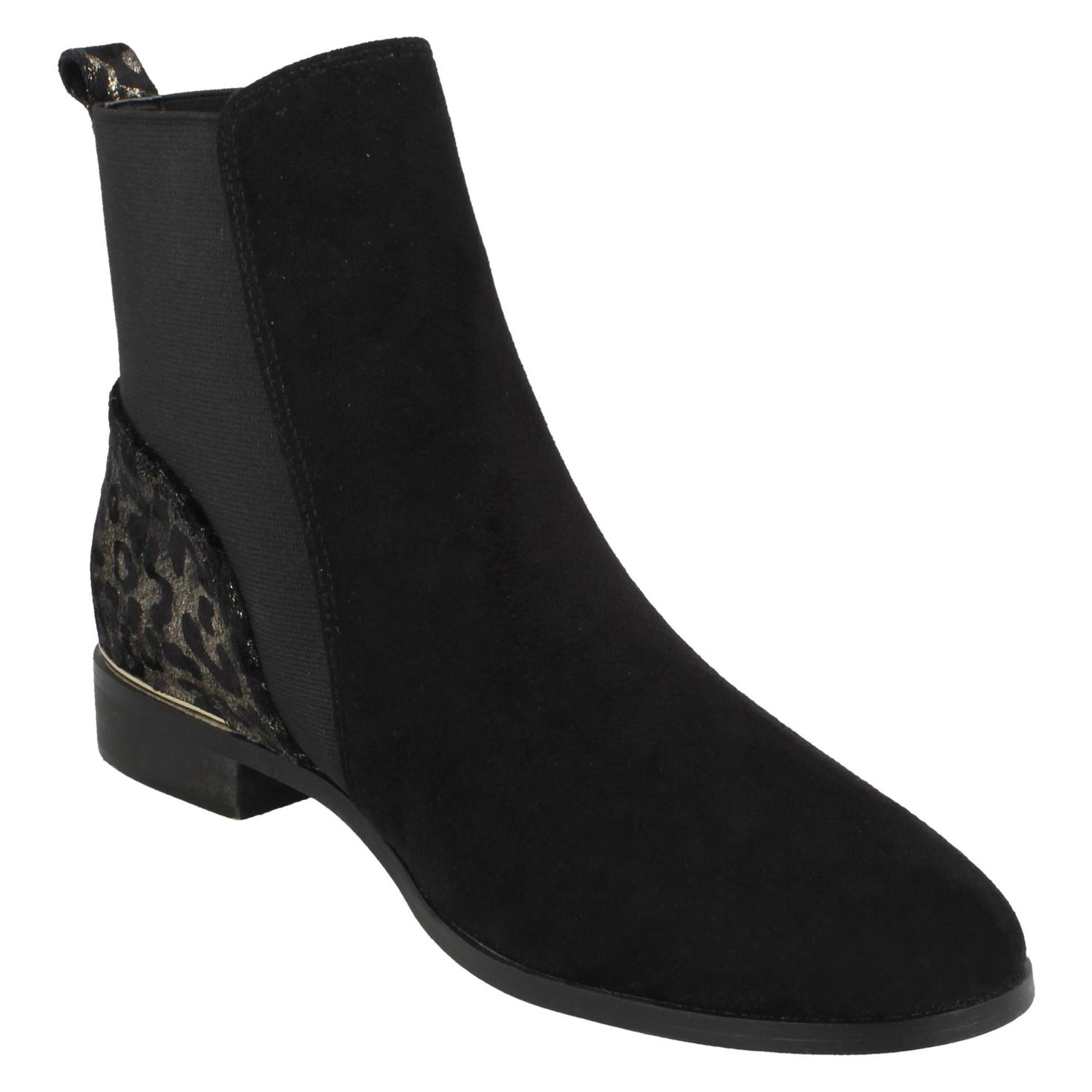 Damen Stiefeletten Spot On Leopardenmuster Absatz - Bild 8 von 10