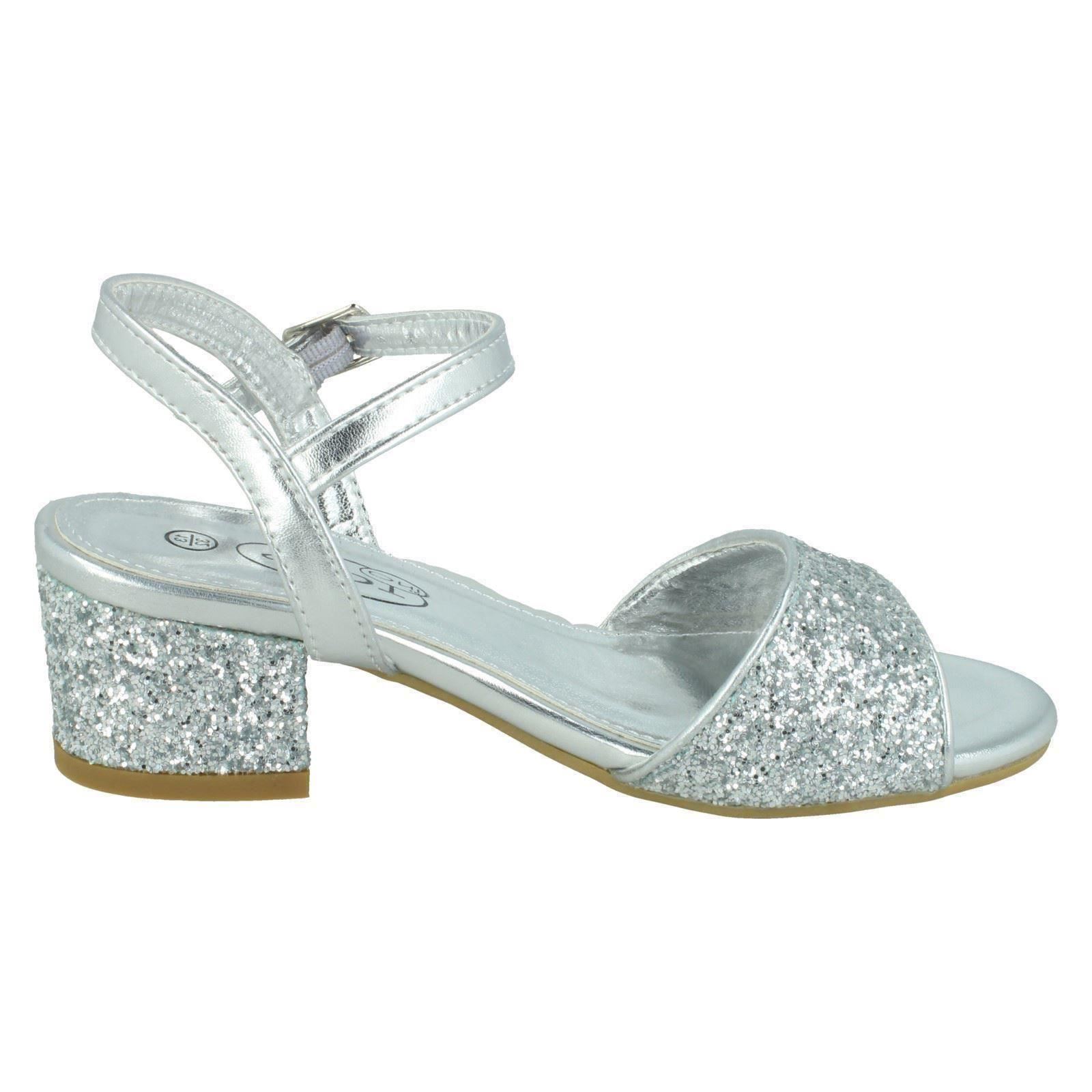 Girls Spot On Mid Block Heel Sandals - Picture 25 of 28