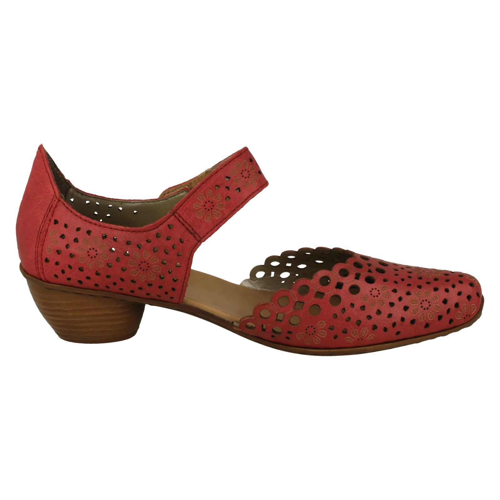 Ladies Rieker Stylish Punched Detailed Summer Shoes 43753 - Picture 25 of 64