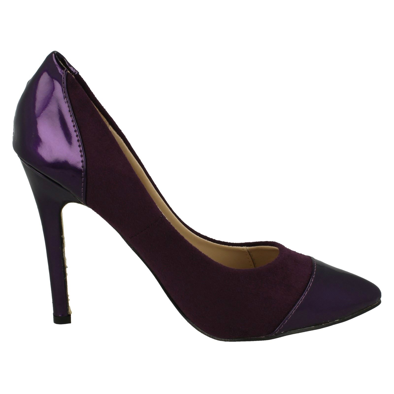 Ladies Anne Michelle Pointed Toe Cap High Heel 'Court Shoe' - Picture 16 of 19