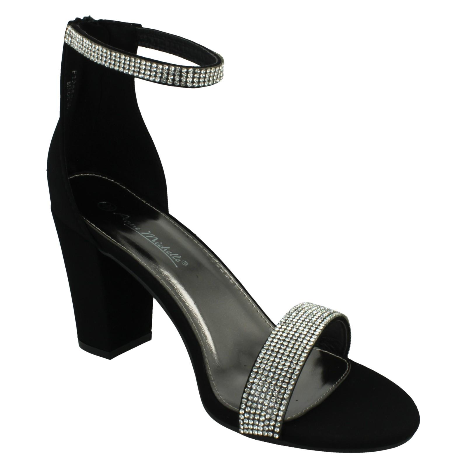 Damas Anne Michelle Calce Ancho Tacón de Bloque Diamante Mula 'F1R2052' - Imagen 4 de 19