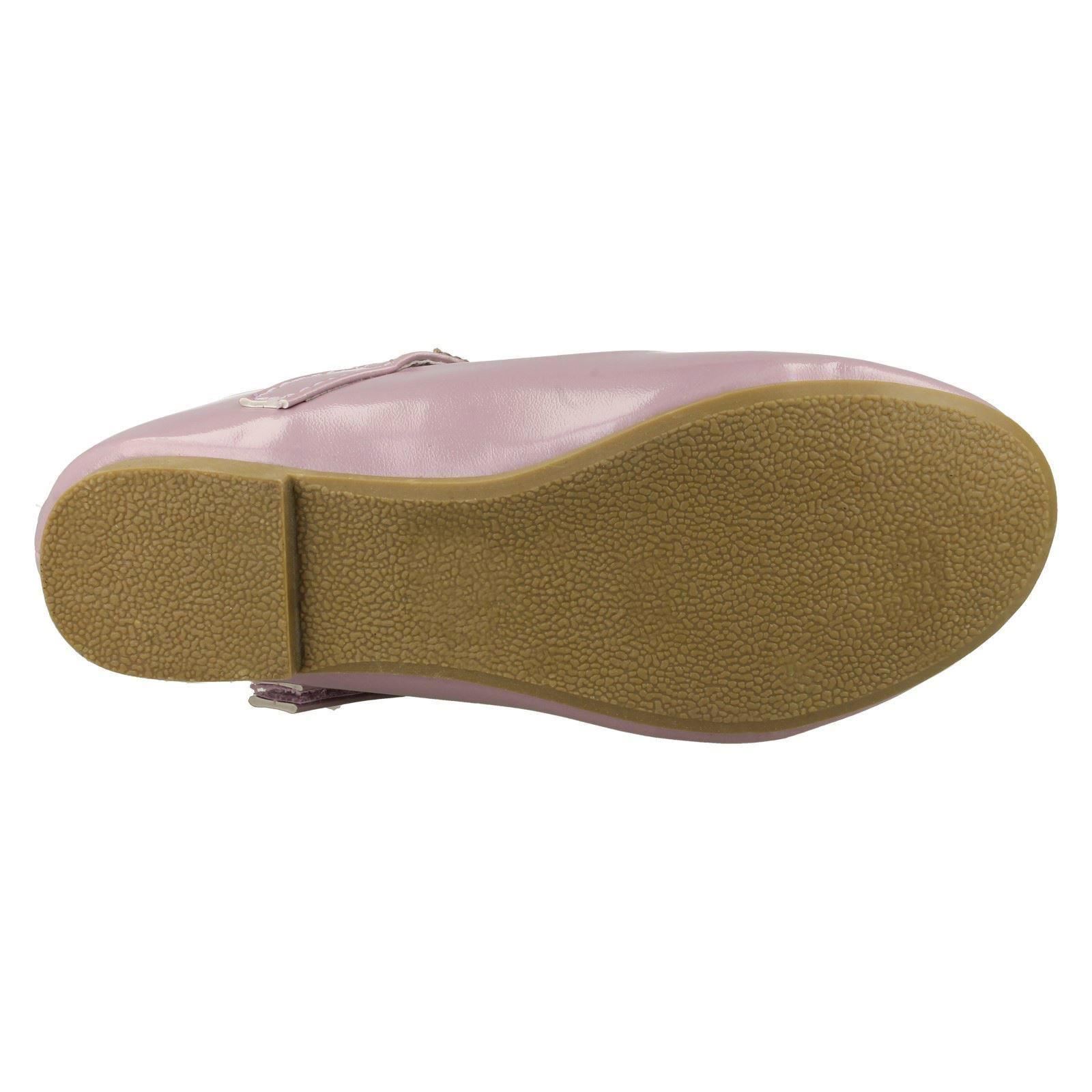 Spot On Girls Diamante Bar Strap Ballerina Shoes