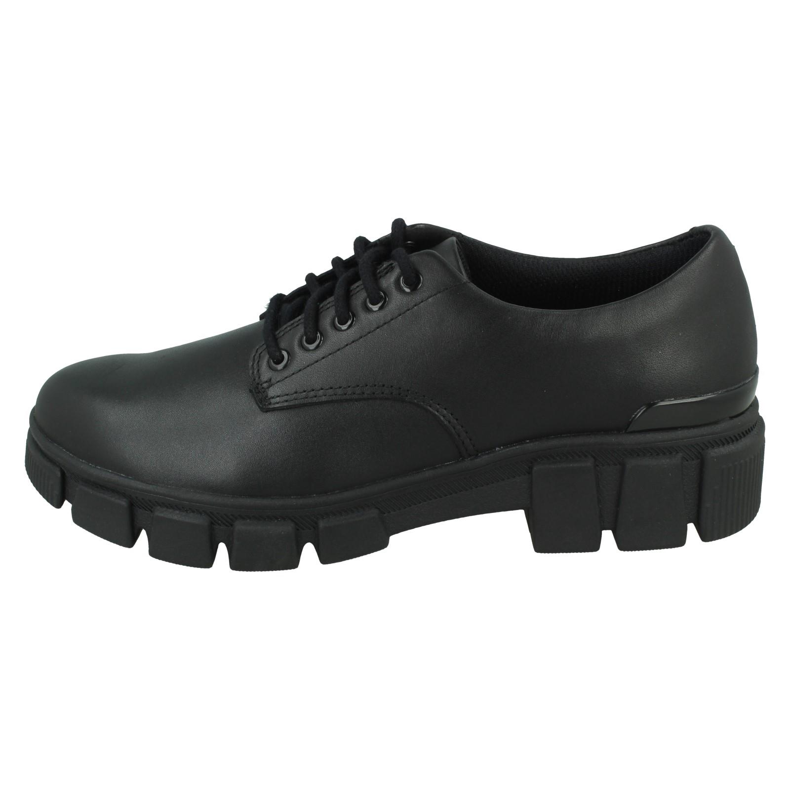 Senior Girls Clarks Leather Chunky Sole School Shoes Evyn Lace Y - Picture 3 of 19