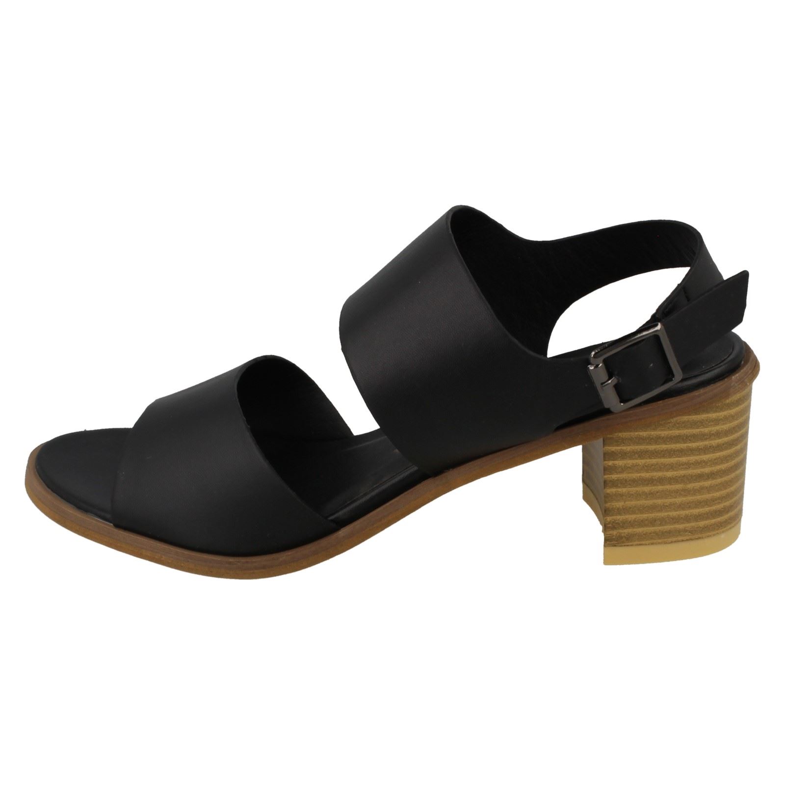 Ladies Anne Michelle Ankle Strap Casual Sandals With A Buckle Fastened Strap - Picture 6 of 28
