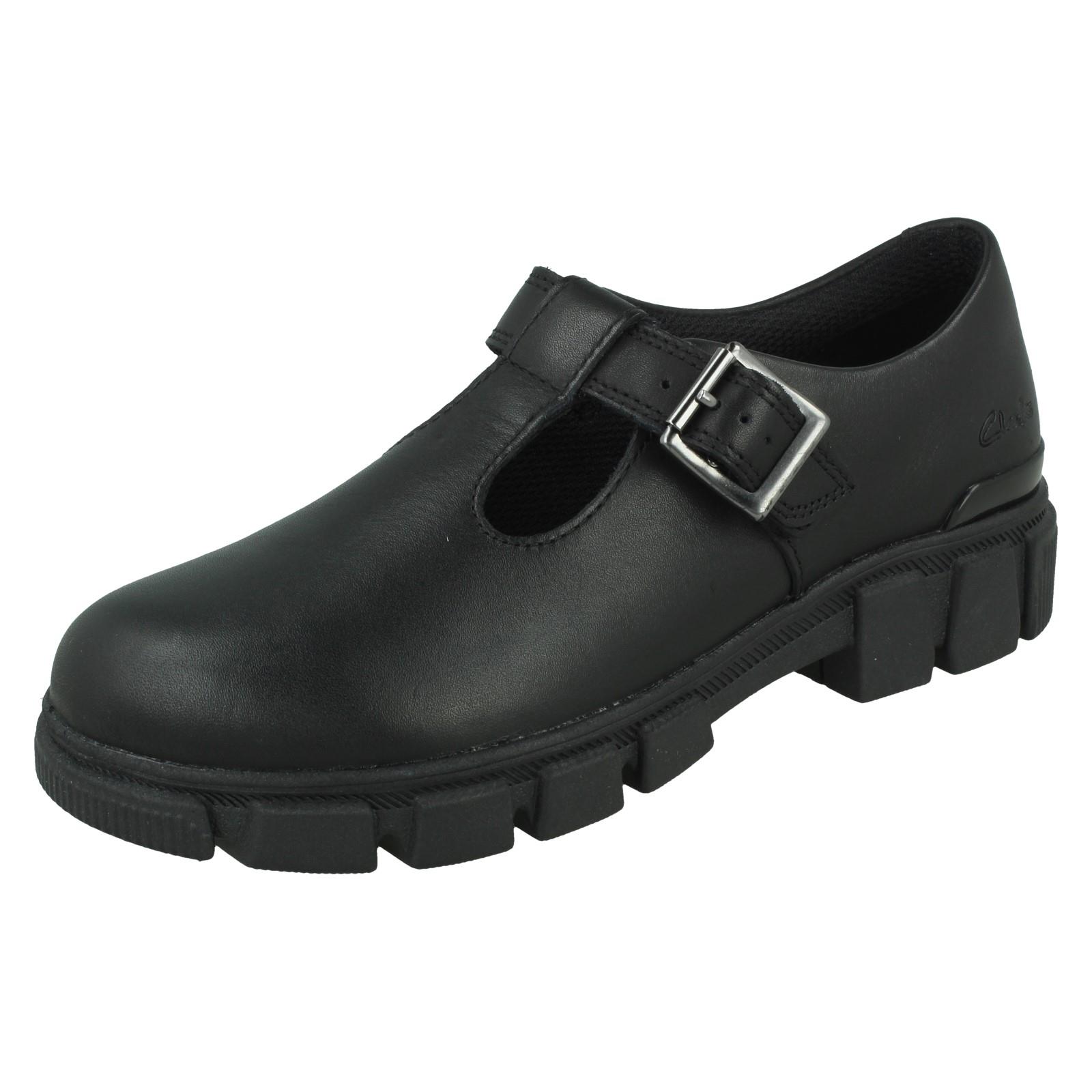 Girls Clarks Chunky Sole T-Bar School Shoes *Evyn Bar K* - Picture 2 of 19